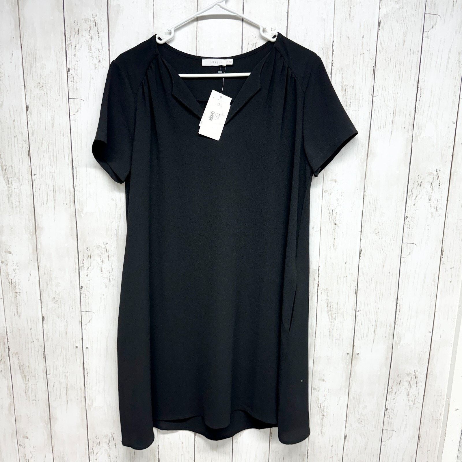 Other Lush Dress S Black Short Sleeve Tunic Mini Round Neck NWT Size S / US 4 / IT 40 - 1 Thumbnail