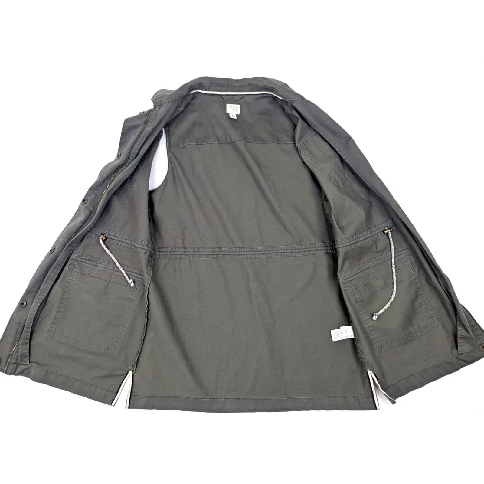 Vintage A New Day Field Canvas Vest Women S Olive Green Sleeveless Zip Pockets Button Long Jacket/Coat Size S / US 4 / IT 40 - 4 Thumbnail