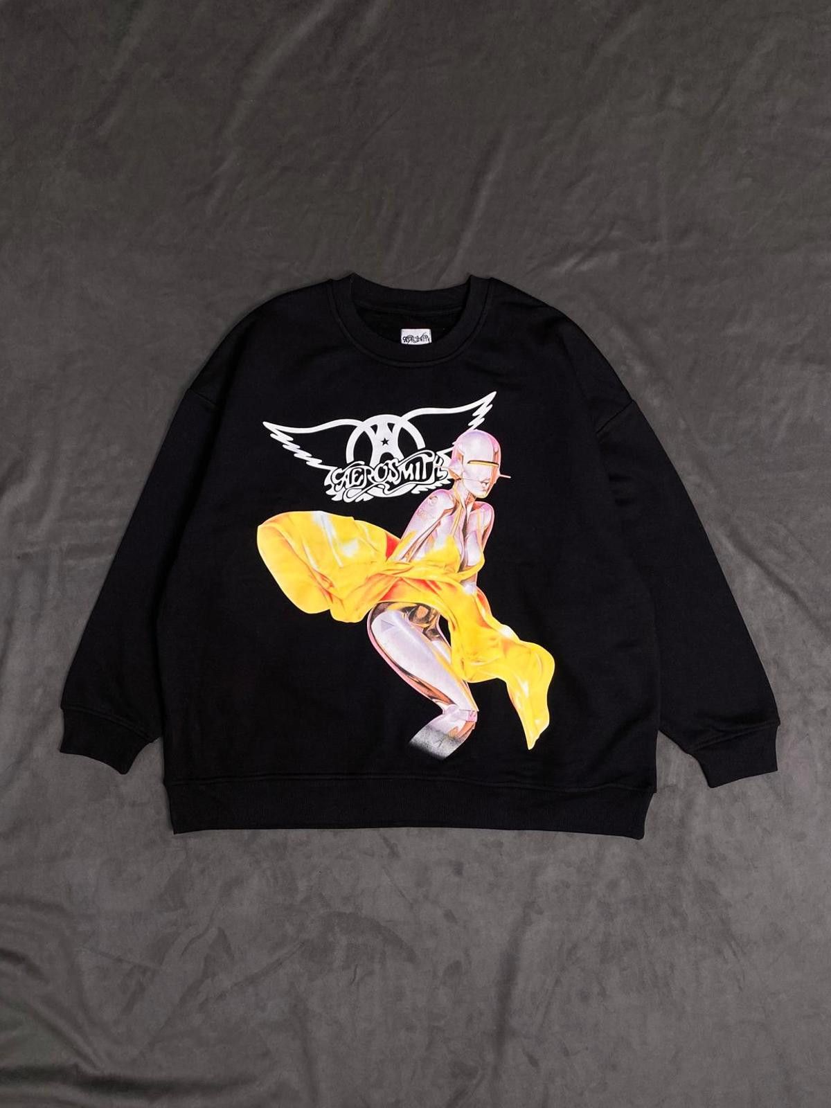 Rare Aerosmith Sorayama Just Push Play Sweater Black Medium