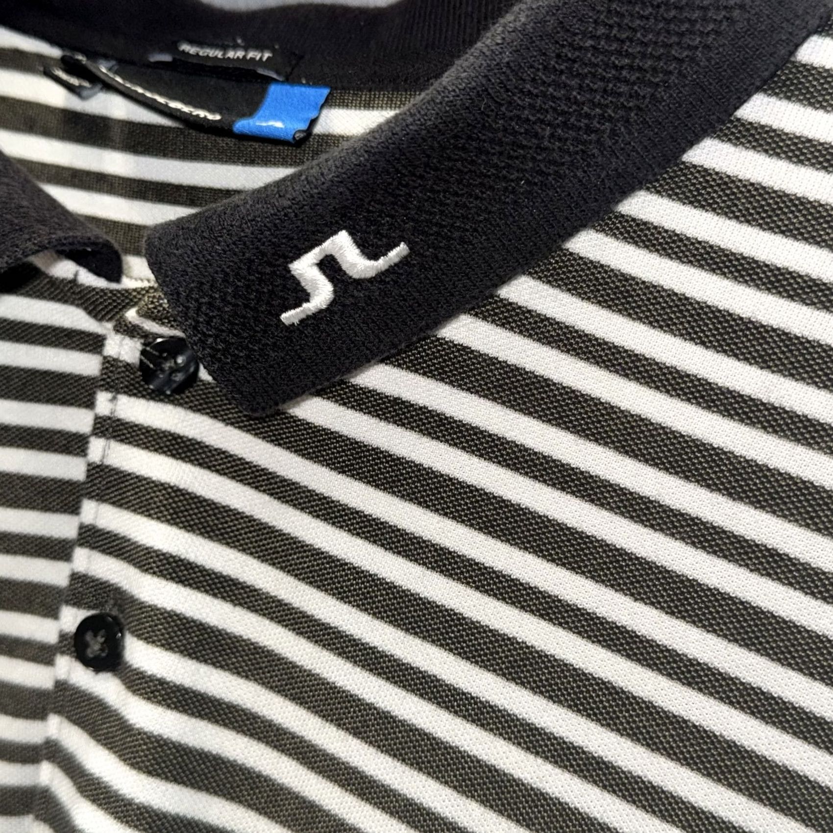J.Lindeberg J.Lindeberg Polo Shirt Mens XL Black White Striped Regular Fit Golf Performance Size US XL / EU 56 / 4 - 3 Thumbnail