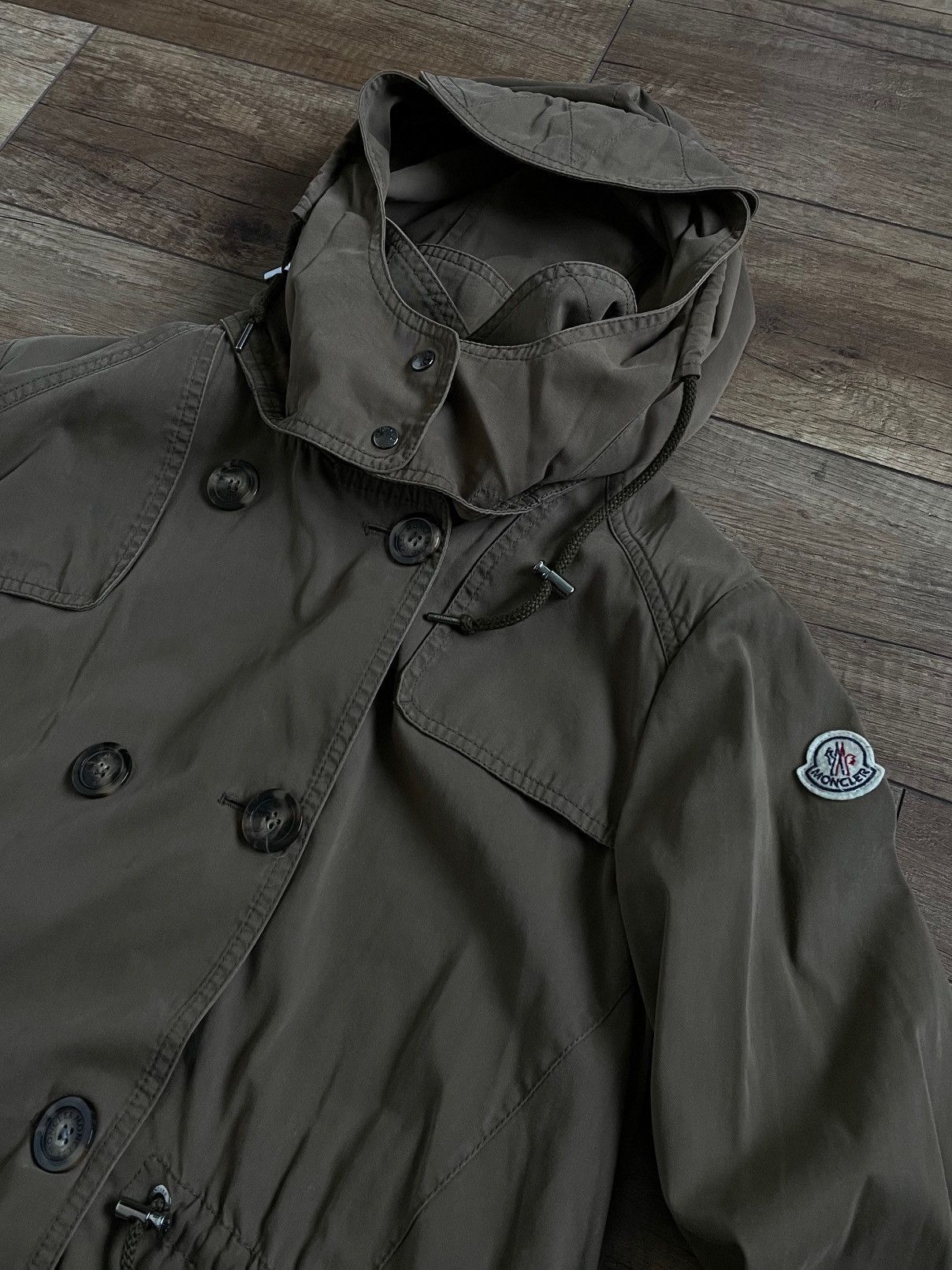 Moncler Moncler Womens Tariec Cotton Military Olive Parka Jacket Size L / US 10 / IT 46 - 6 Thumbnail