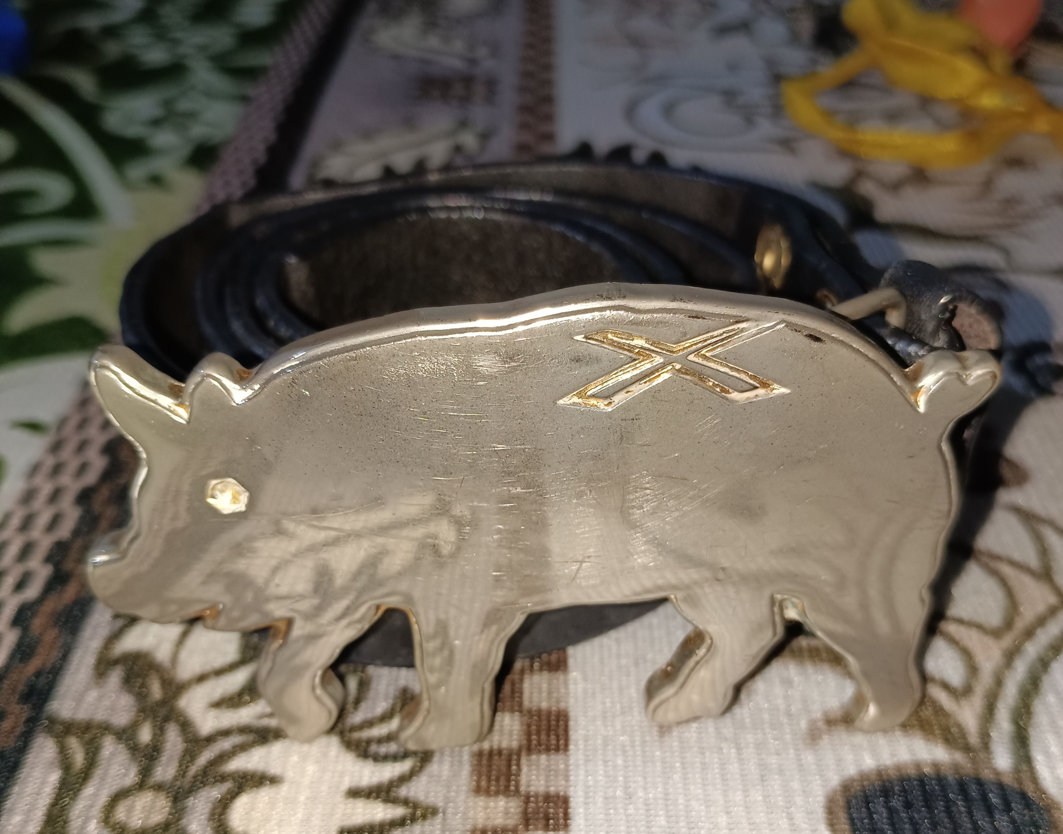 Burton × Vintage Vintage Rare Burton Uninc Peace Pig Buckle Belt Size 32 - 3 Thumbnail