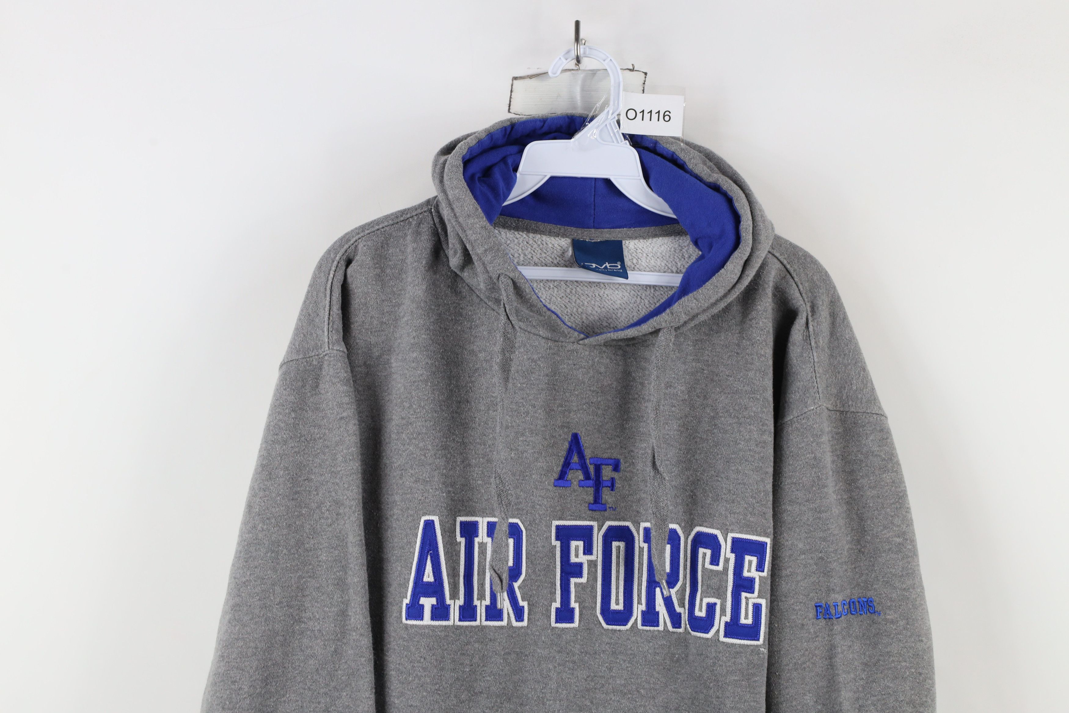 Vintage Vintage 90s Spell Air Force Academy Hoodie Sweatshirt Gray Size US M / EU 48-50 / 2 - 2 Thumbnail