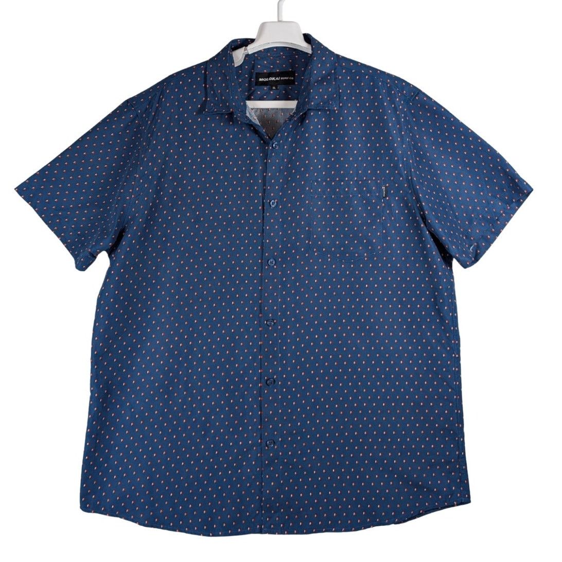 Molokai Surf Co. Molokai Surf Co Blue Print Button Up Shirt Men’s Size XL Size US XL / EU 56 / 4 - 1 Thumbnail