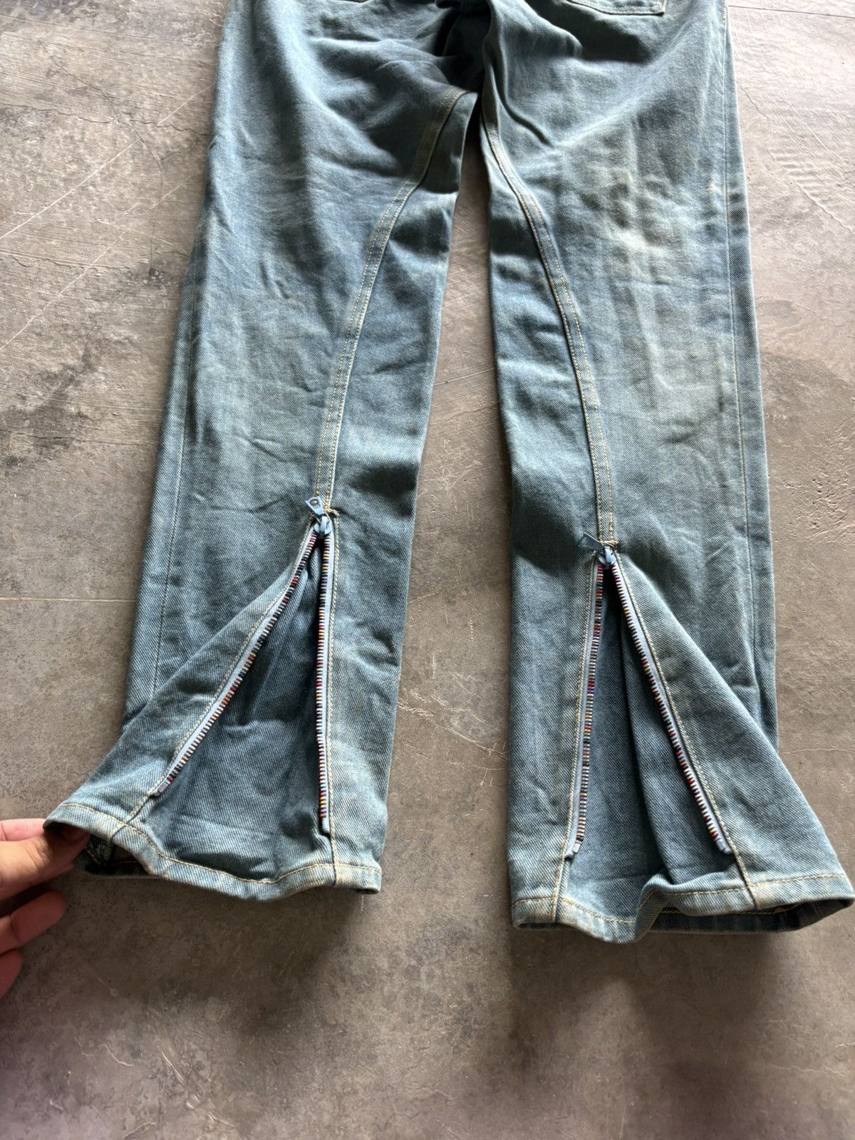 Diet Butcher Slim Skin RARE diet butcher slim skin jeans rainbow zipper leg Size US 32 / EU 48 - 15 Thumbnail