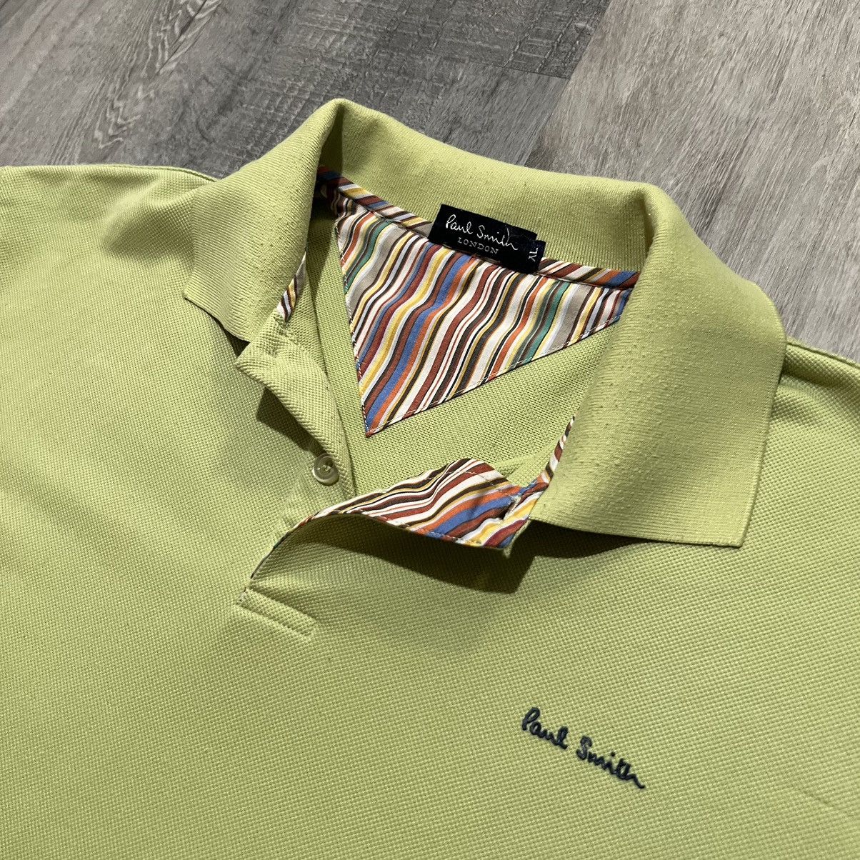 Paul Smith Paul Smith London Shirt Lime Green Preppy Script Golf Polo Size US XL / EU 56 / 4 - 3 Thumbnail