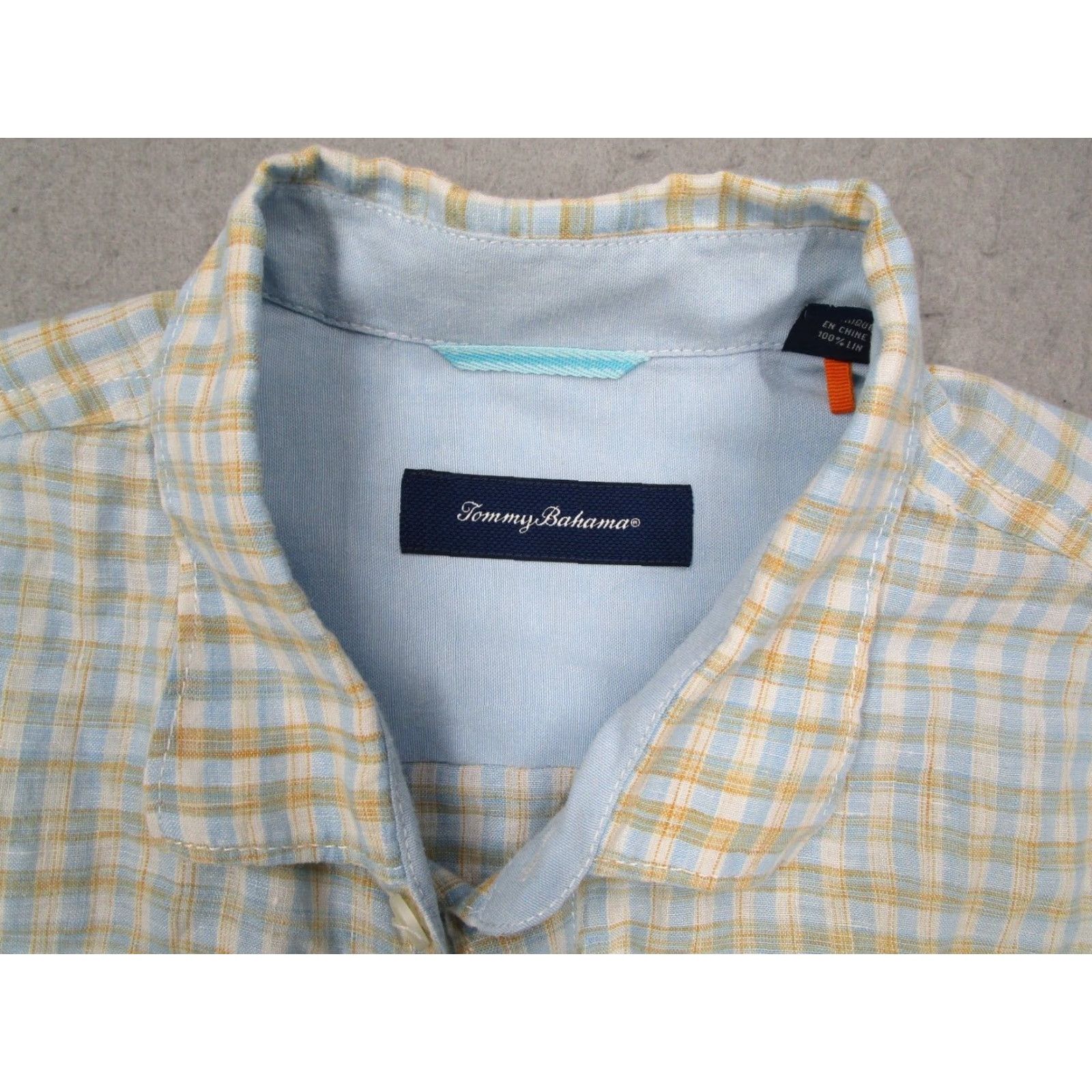 Tommy Bahama Tommy Bahama Shirt Mens XL Yellow Check Button-Up Linen Hawaiian Short Sleeve Casual Beach Size US XL / EU 56 / 4 - 3 Thumbnail