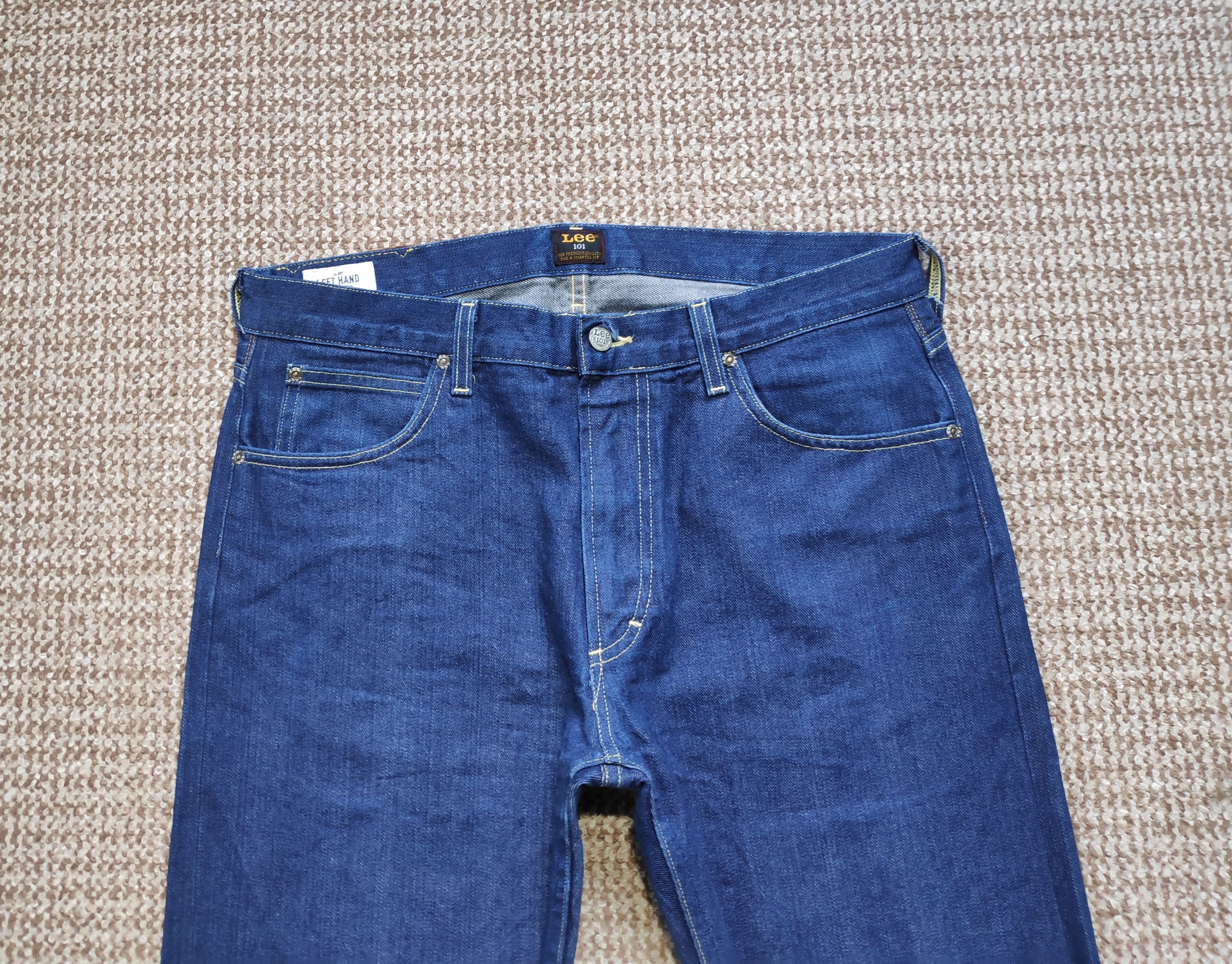 Lee Lee 101 Rider Selvedge Left Hand Twill Indigo Denim Jeans Size US 34 / EU 50 - 4 Thumbnail