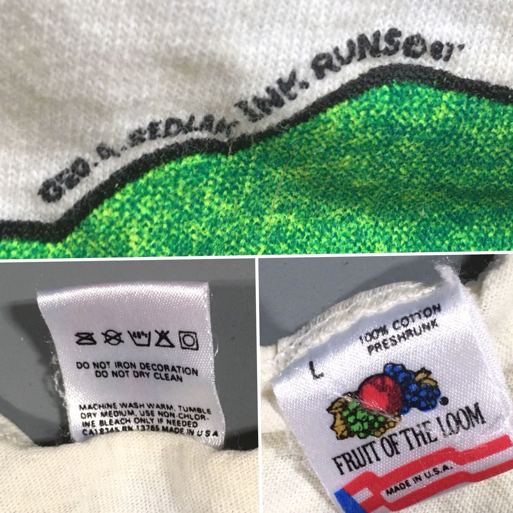 Fruit Of The Loom VINTAGE Marathon Mile 24 Neon Graphic Tank Top Geo A Sedlak Ink Runs c 87 1980s Tank Top Men L White Graphics 80s Sportswear/Beach Size US L / EU 52-54 / 3 - 2 Thumbnail