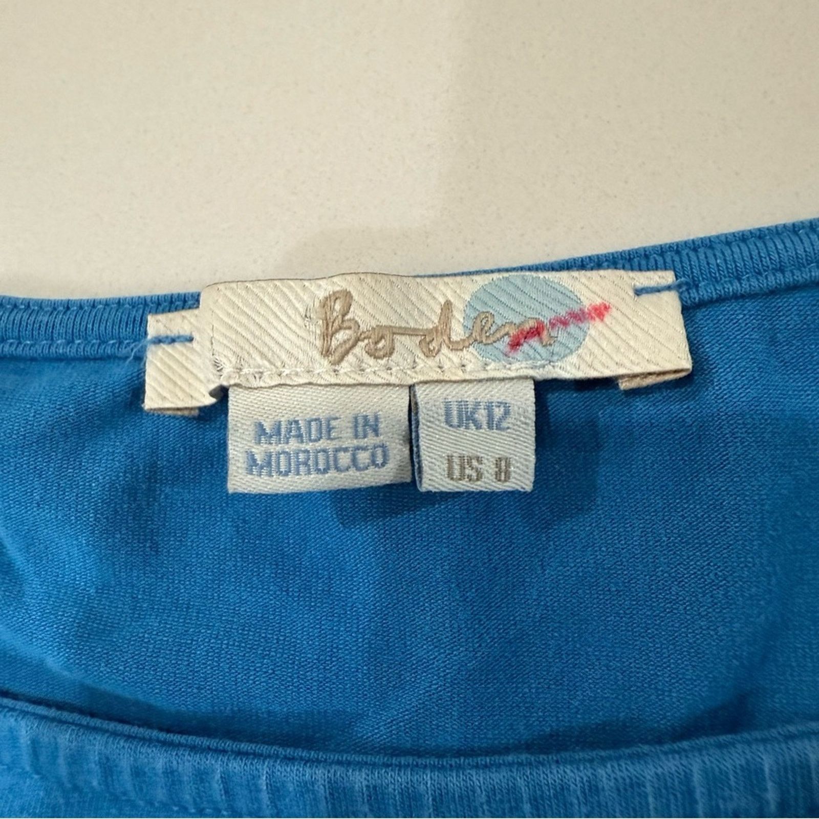 Boden Boden Ruched Sides Short Sleeve Scoop Neck Top Womens 8 Blue Size M / US 6-8 / IT 42-44 - 4 Thumbnail