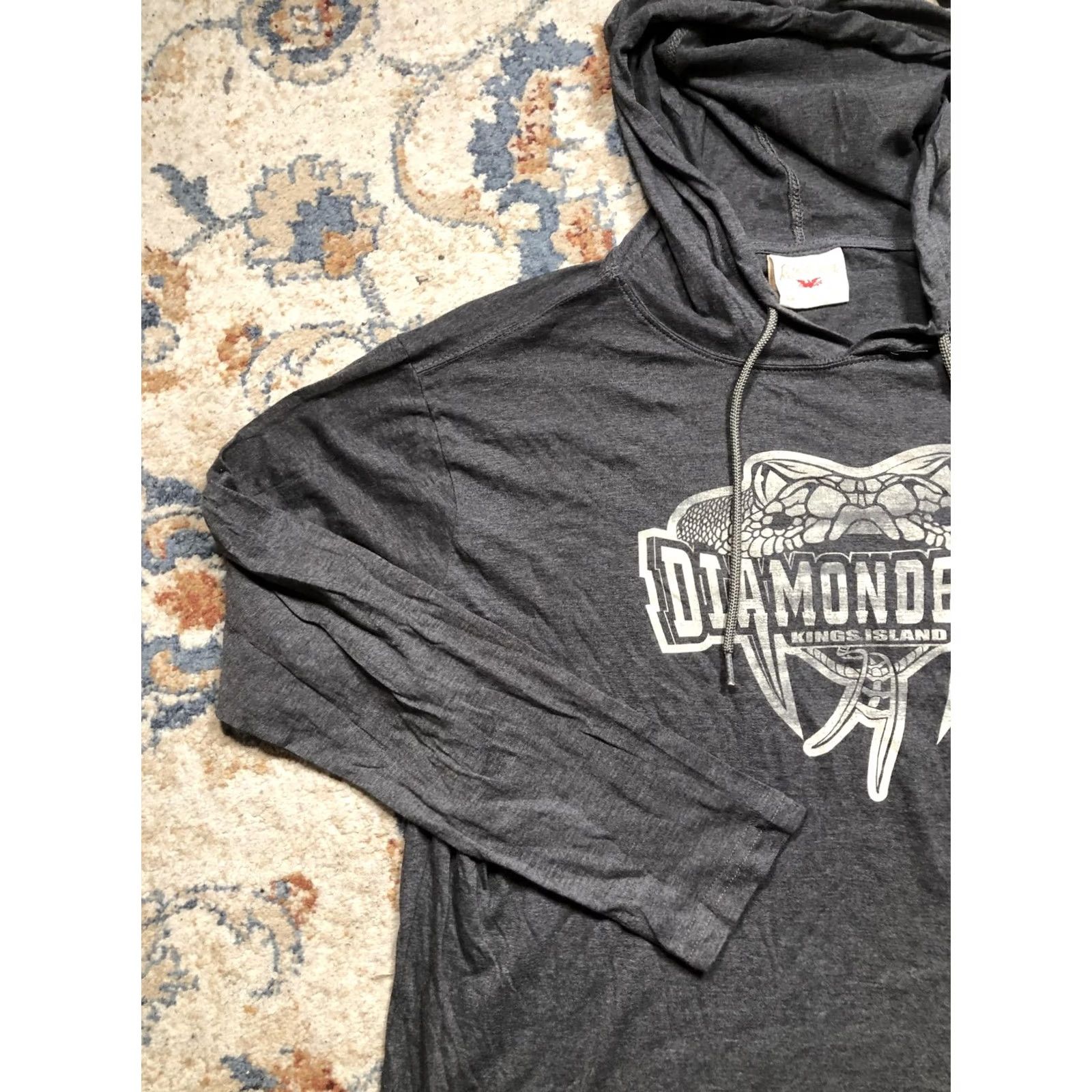 Vintage RetroVision Diamondback Kings Island Hoodie Shirt Mens 2XL Gray Long Sleeve RetroVision Size US XXL / EU 58 / 5 - 3 Thumbnail