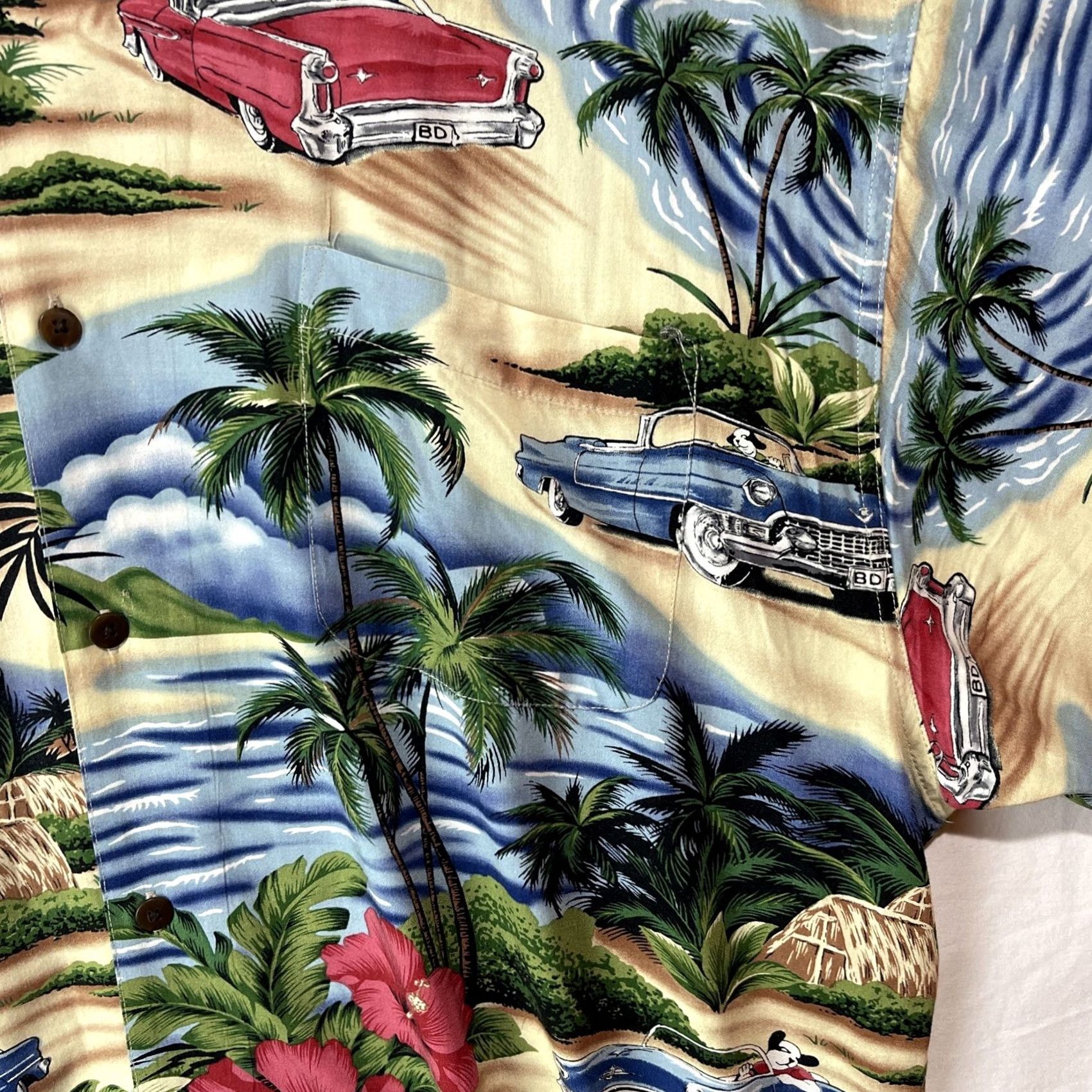 Big Dogs Big Dogs Shirt Mens XL Hawaiian Floral Tropical Cars Vintage Button Up Short Sleeve Collared Size US XL / EU 56 / 4 - 7 Thumbnail