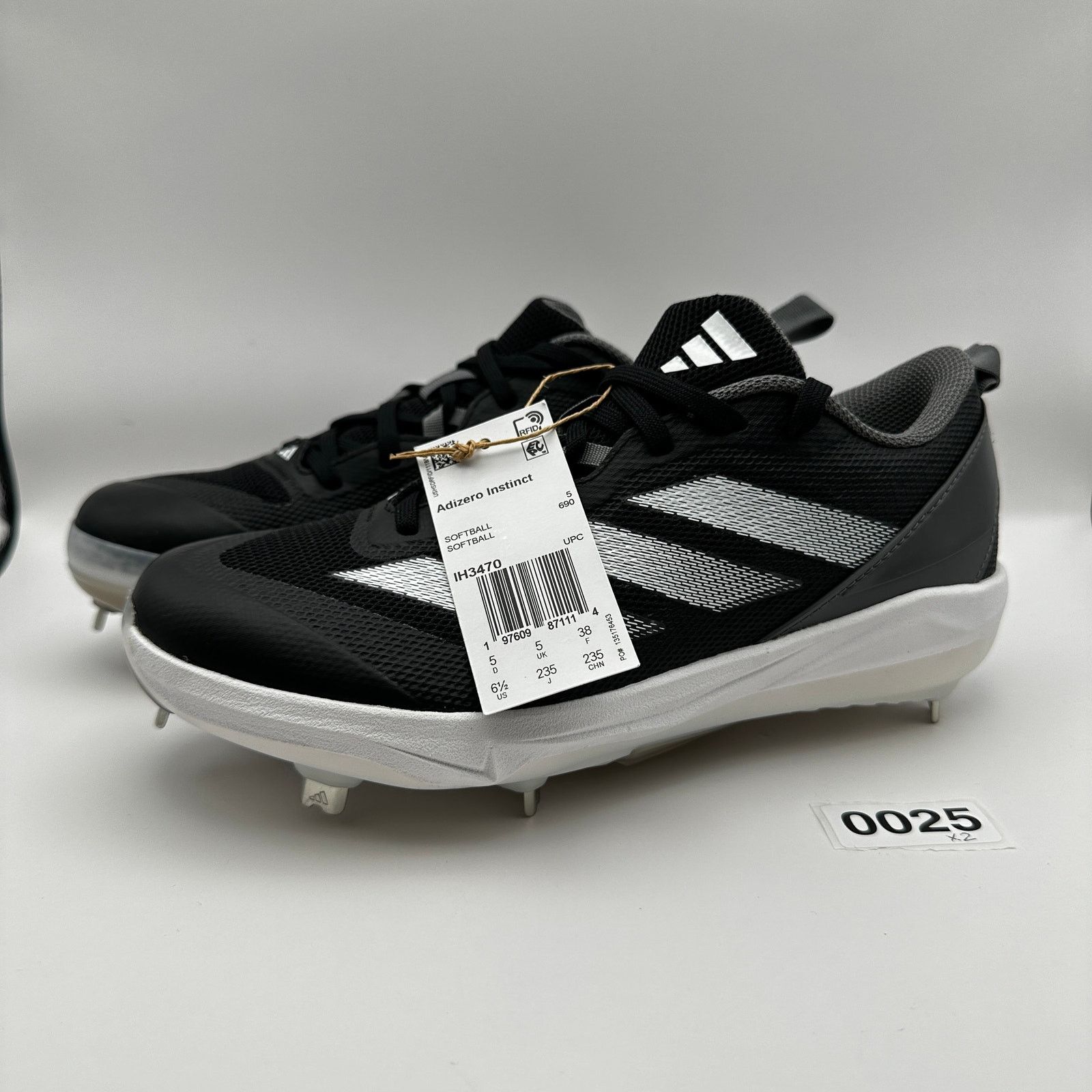 Adidas Adidas Wms 6.5 Softball Shoes Adizero Instinct IH3470 Black Size US 6.5 / IT 36.5 - 1 Thumbnail