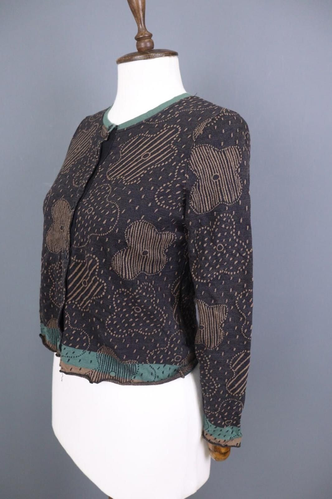 Designer Gudrun Sjödén Multicolor Floral Cotton Cardigan Size S Size S / US 4 / IT 40 - 7 Thumbnail