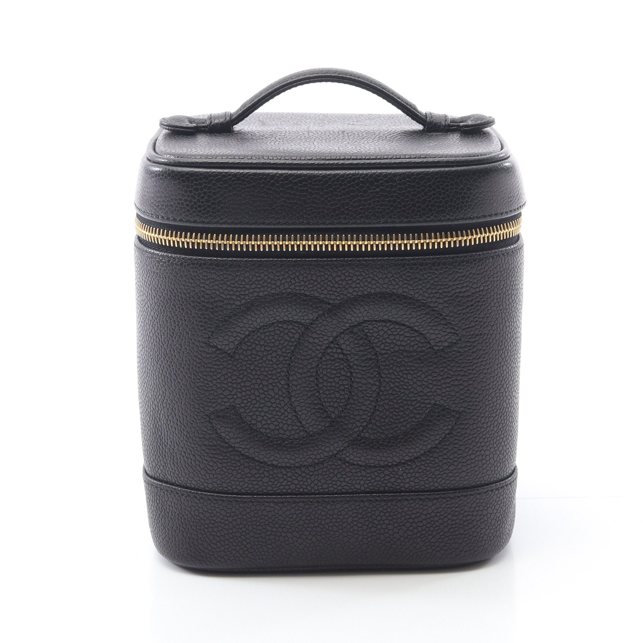 Chanel Chanel Coco Mark Handbag Vanity Bag Caviar Skin Black Gold Hardware Size ONE SIZE - 1 Thumbnail