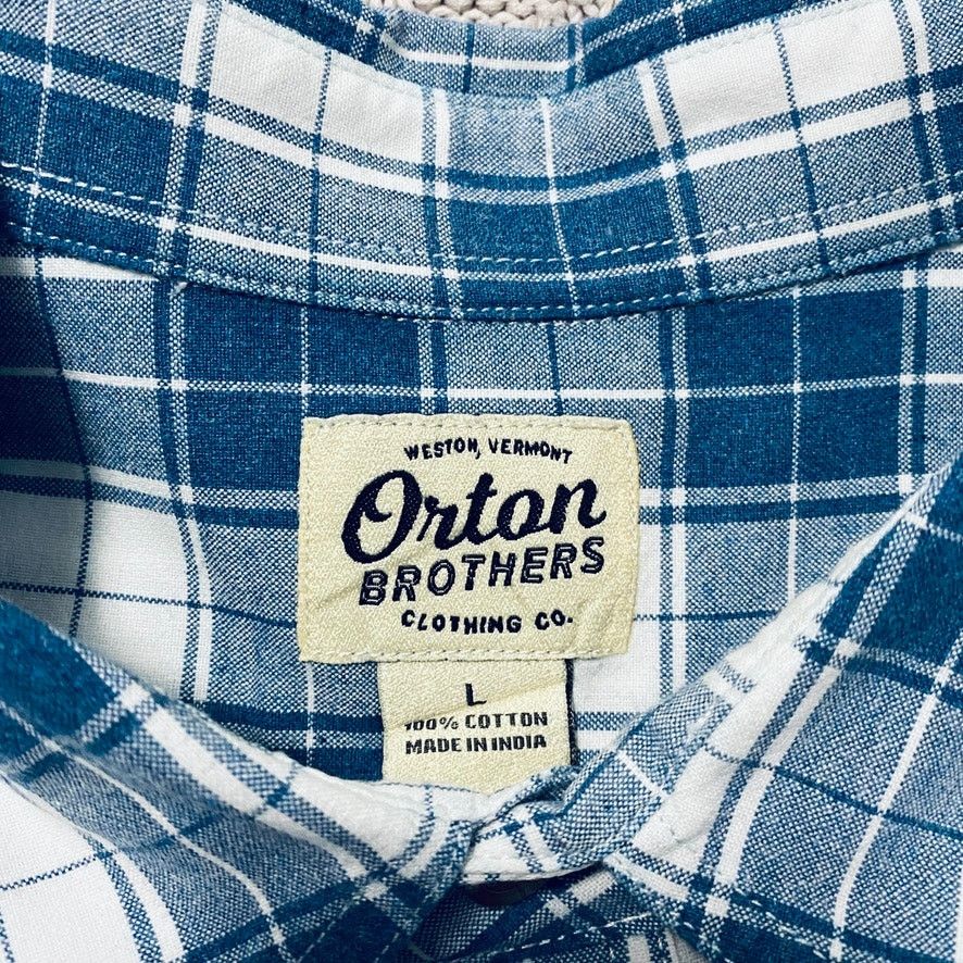 Vintage Orton blue plaid short sleeve button down Size US L / EU 52-54 / 3 - 4 Thumbnail