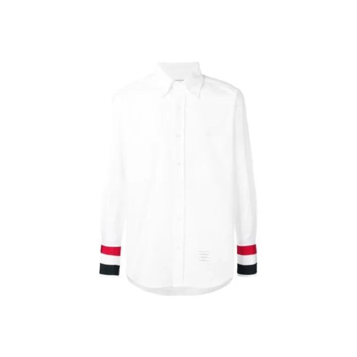 Thom Browne Thom Browne Long Sleeve Shirt with Striped Cuffs -2507 Size US S / EU 44-46 / 1 - 7 Thumbnail