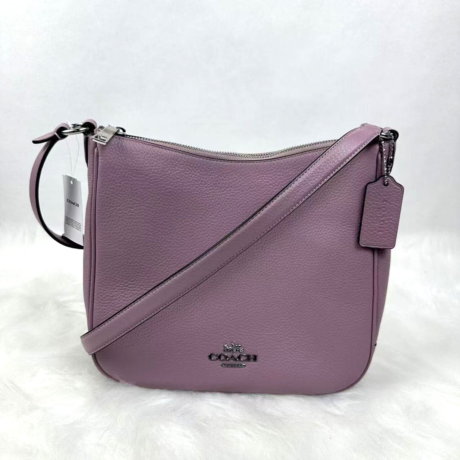 Coach Ellie File Crossbody Bag Leather/silver/lilac Purple, Women's