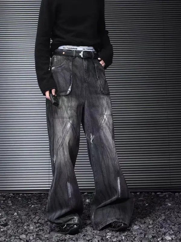 Japanese Brand VIBE Vintage washed and painted straight baggy jeans Size US 34 / EU 50 - 5 Thumbnail