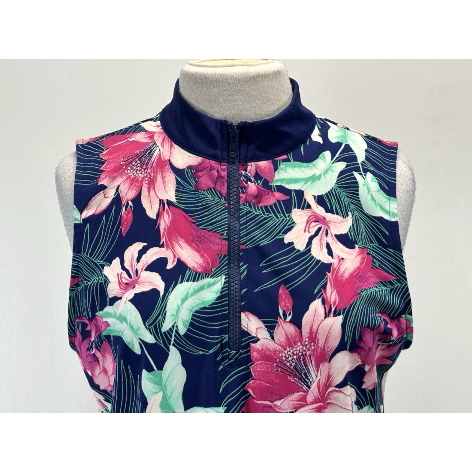 Tommy Bahama NEW Tommy Bahama Racquet & Paddle Active Floral Print Dress Size XL Blue UPF Size XL / US 12-14 / IT 48-50 - 5 Thumbnail