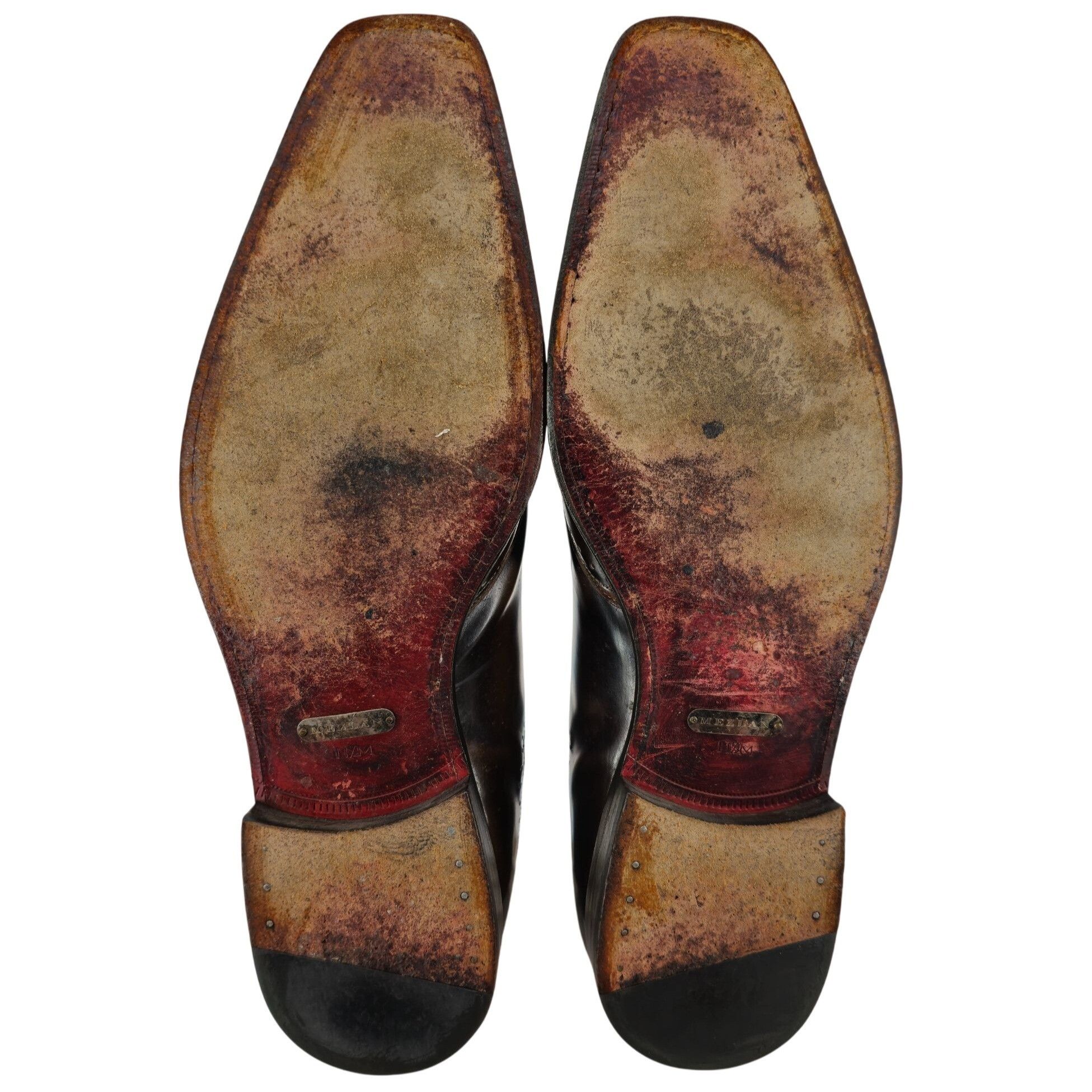 Mezlan Mezlan Custom Men 11.5 Brown Polished Leather Wingtip Oxford Size US 11.5 / EU 44-45 - 3 Thumbnail