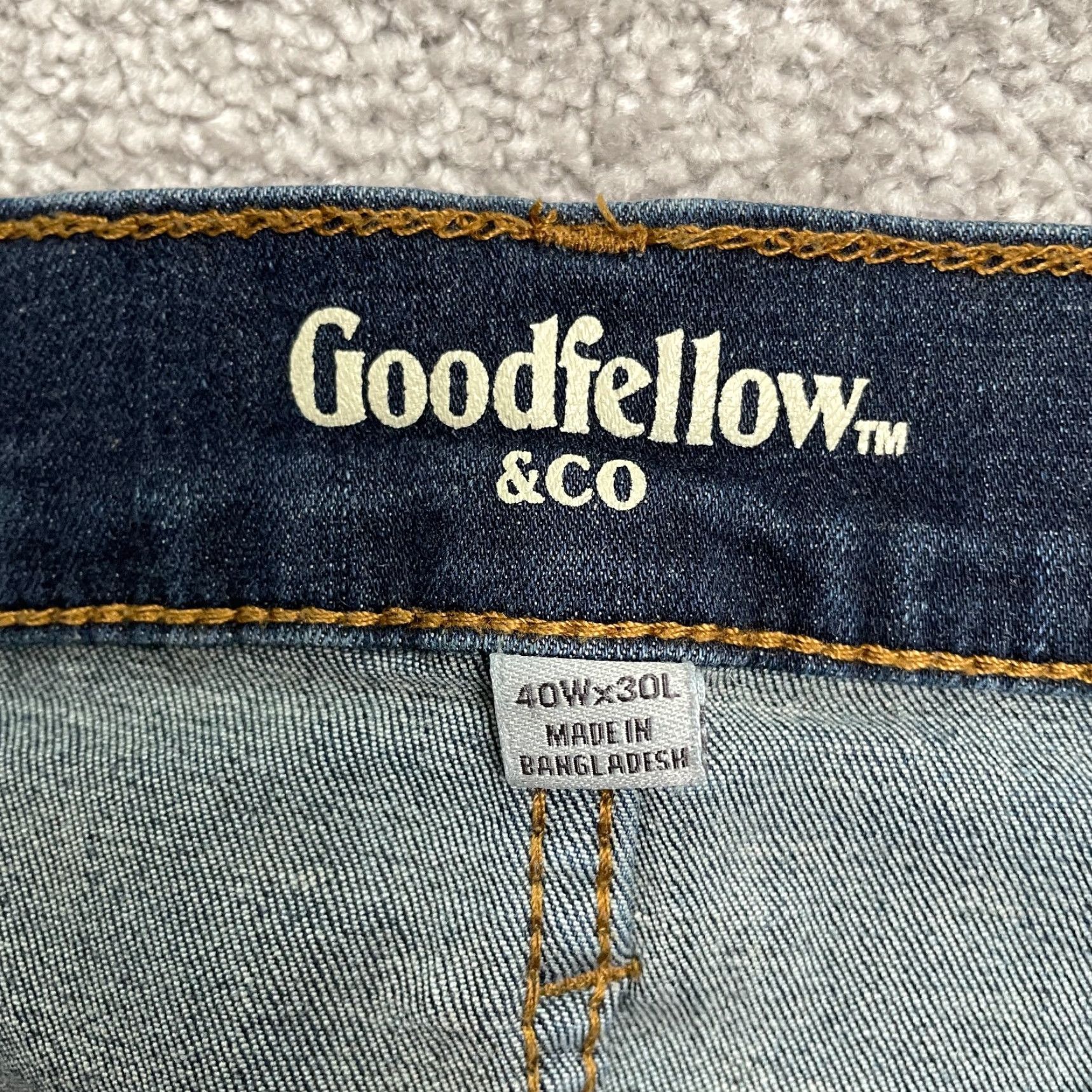 Vintage Goodfellow Jeans Slim Fit Denim Mens 40x30 Blue Dark Wash Straight Size US 40 / EU 56 - 6 Thumbnail