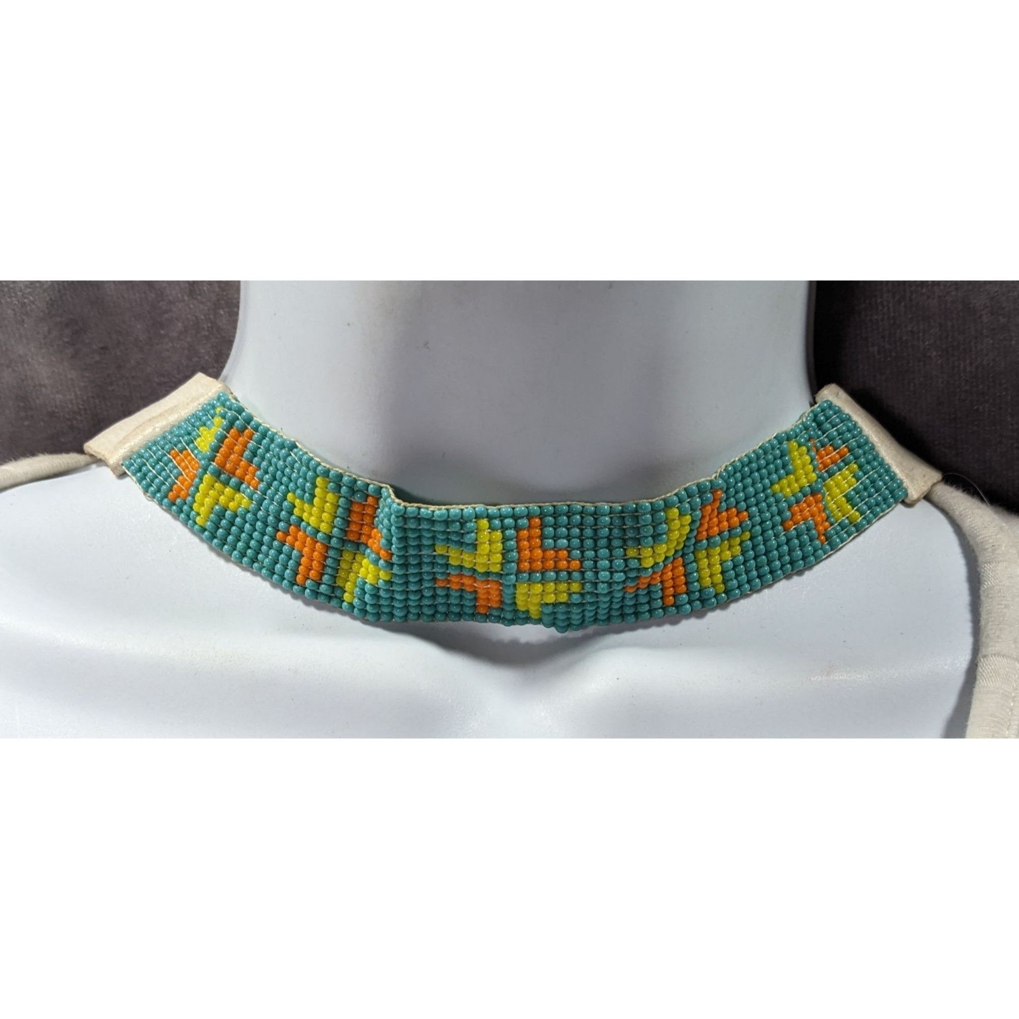 Other Handmade Glass Beaded Leather Tie On Necklace Size ONE SIZE - 4 Thumbnail