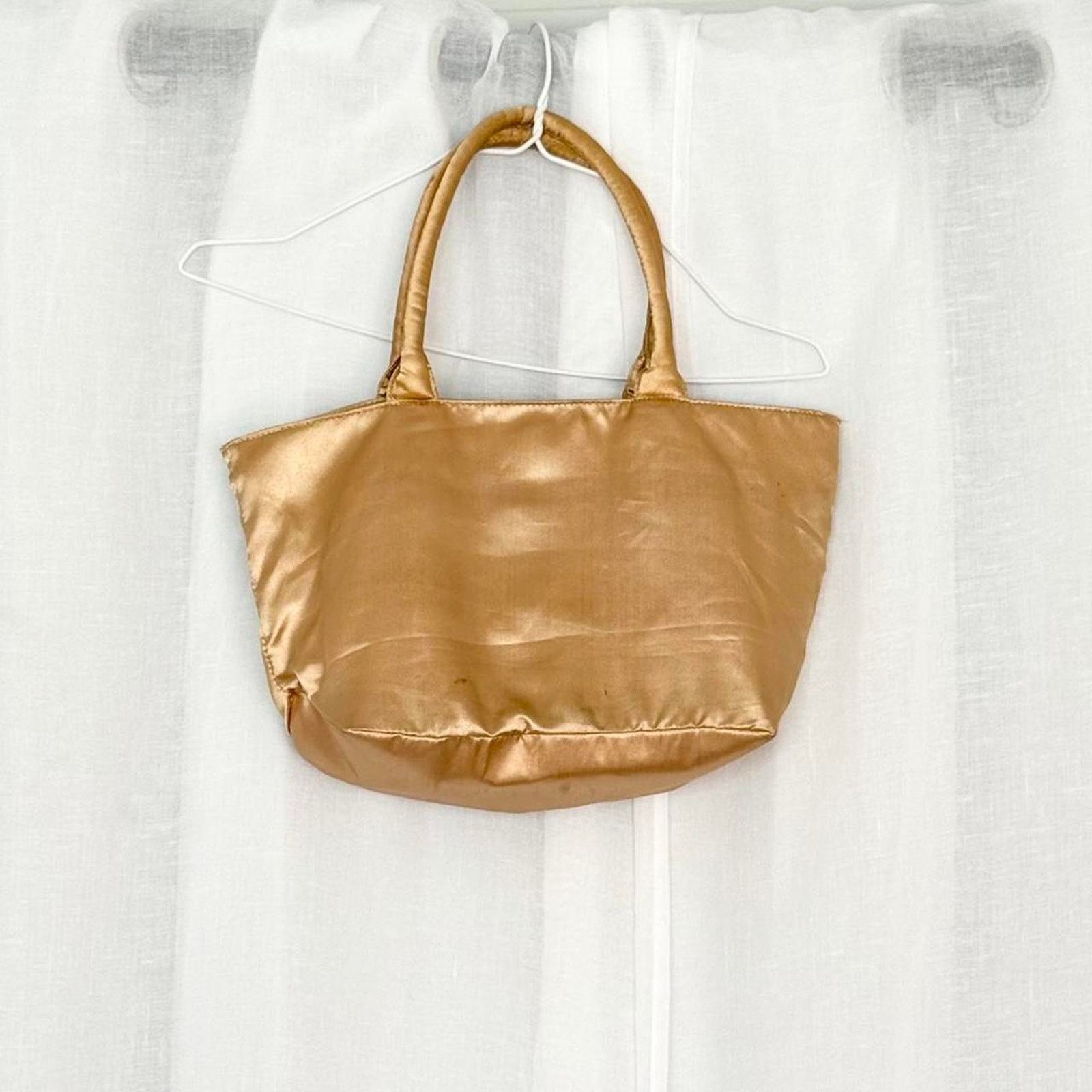 Vintage gold satin rosette mini tote/ shoulder bag Size ONE SIZE - 5 Thumbnail
