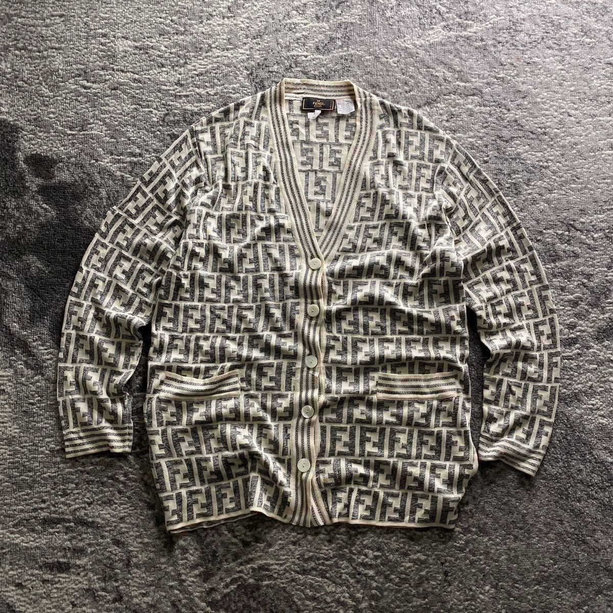 Fendi Vtg Fendi Monogram Cardigan Size US M / EU 48-50 / 2 - 1 Thumbnail