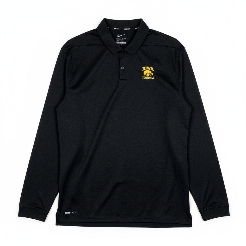 Nike Iowa Hawkeyes Men's XL Nike Golf Dri-Fit Long Sleeve Polo Size US XL / EU 56 / 4 - 1 Thumbnail