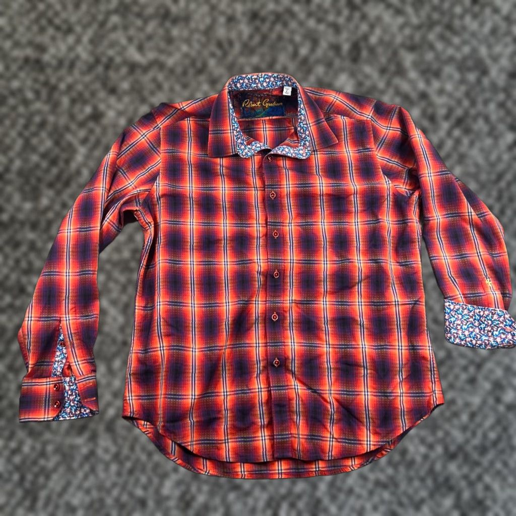 Robert Graham Robert Graham Shirt Adult L Multicolor Striped Cotton Embroidered Button-Up Long Sleeve Mens Size US L / EU 52-54 / 3 - 1 Thumbnail