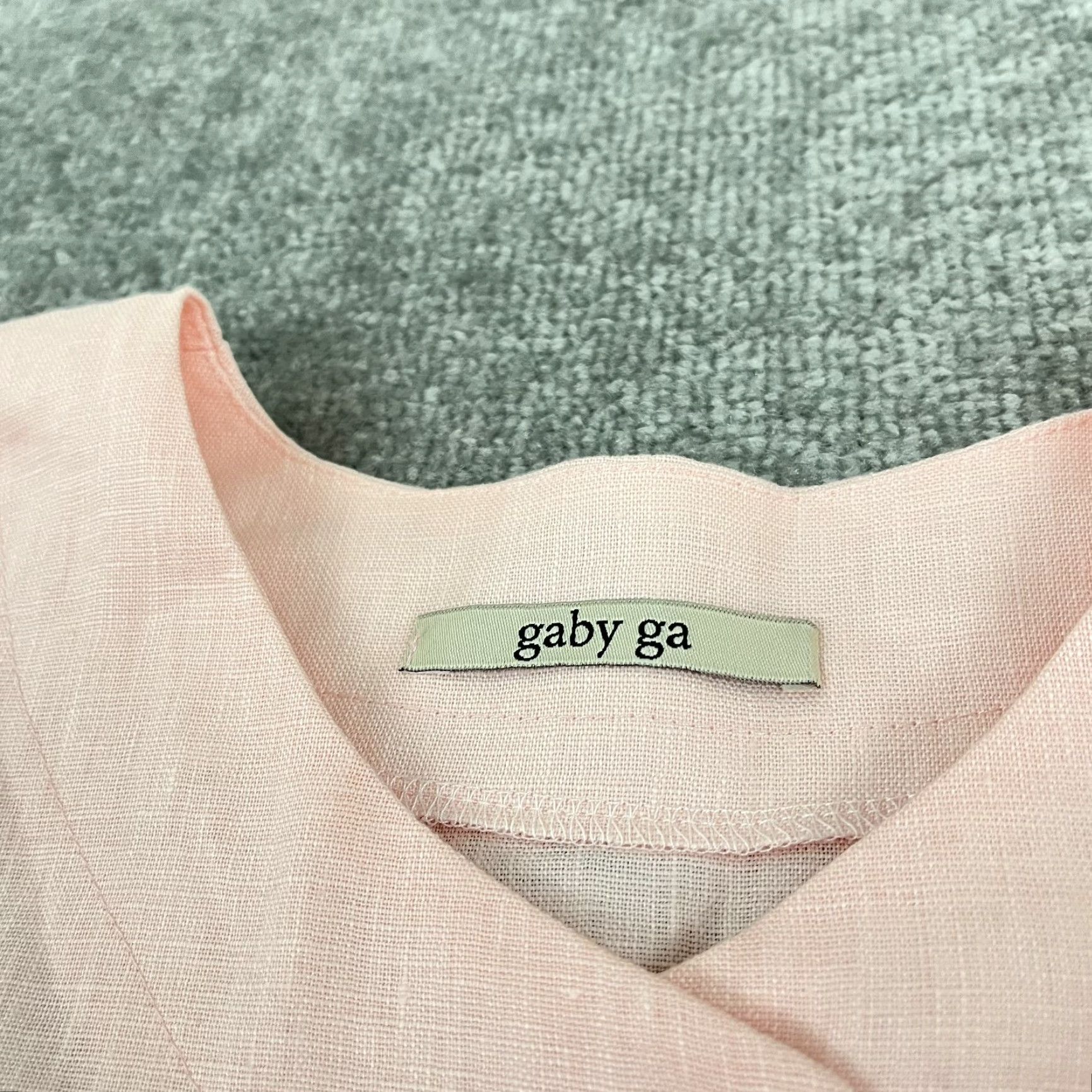 Pinko Gaby Ga Shirt Womens M/L Oversized 100% Linen Pink Tunic Top - Button-Up Crew Neck Dolman Sleeve Classic 3/4 Sleeve Vintage? No (pre-owned) Size M / US 6-8 / IT 42-44 - 2 Thumbnail