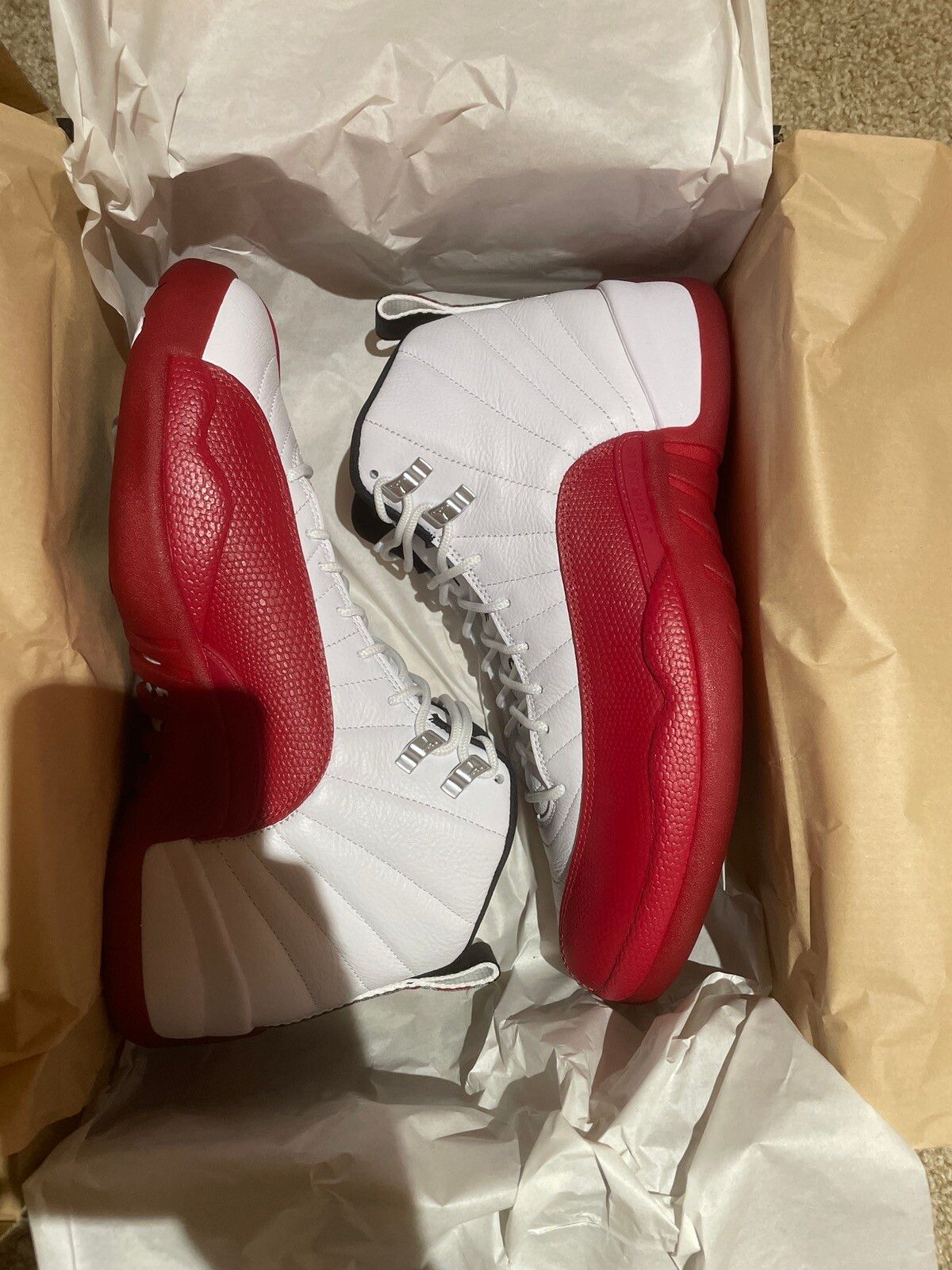Pre-owned Jordan Brand Air Jordan Retro 12 Cherry Size 11 Shoes In White/red