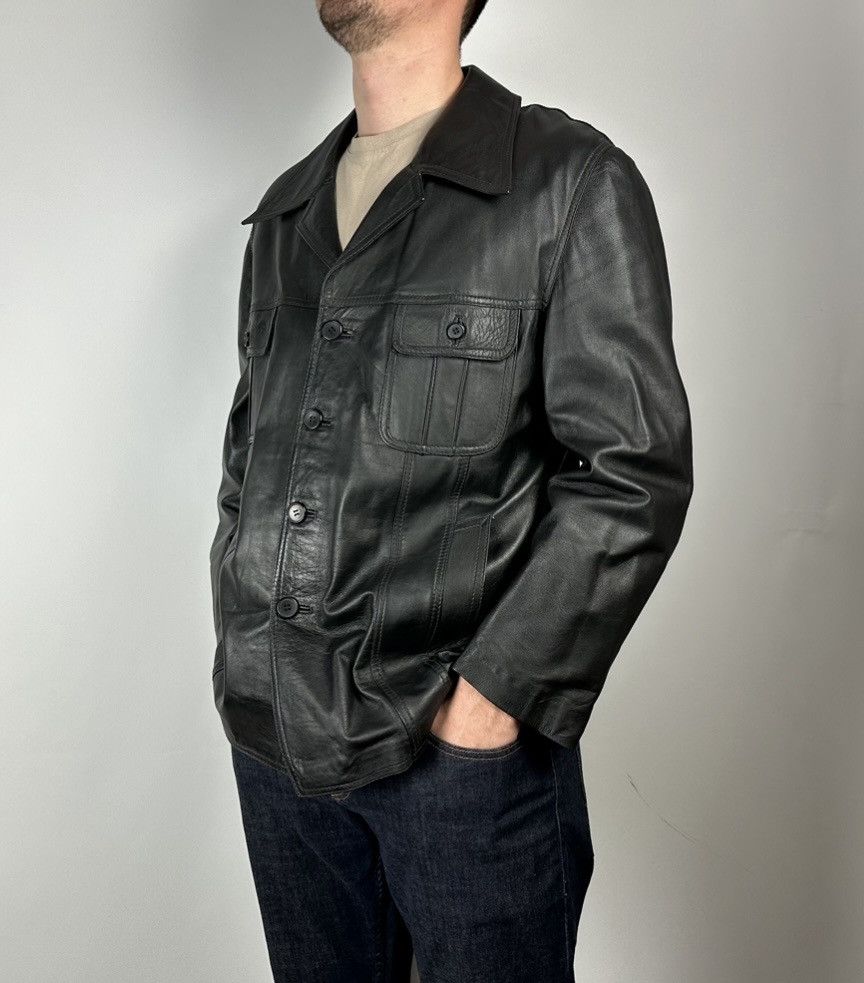 Genuine Leather × Vintage Vintage 90s Genuine Leather Blazer Jacket Size L Size US L / EU 52-54 / 3 - 2 Thumbnail