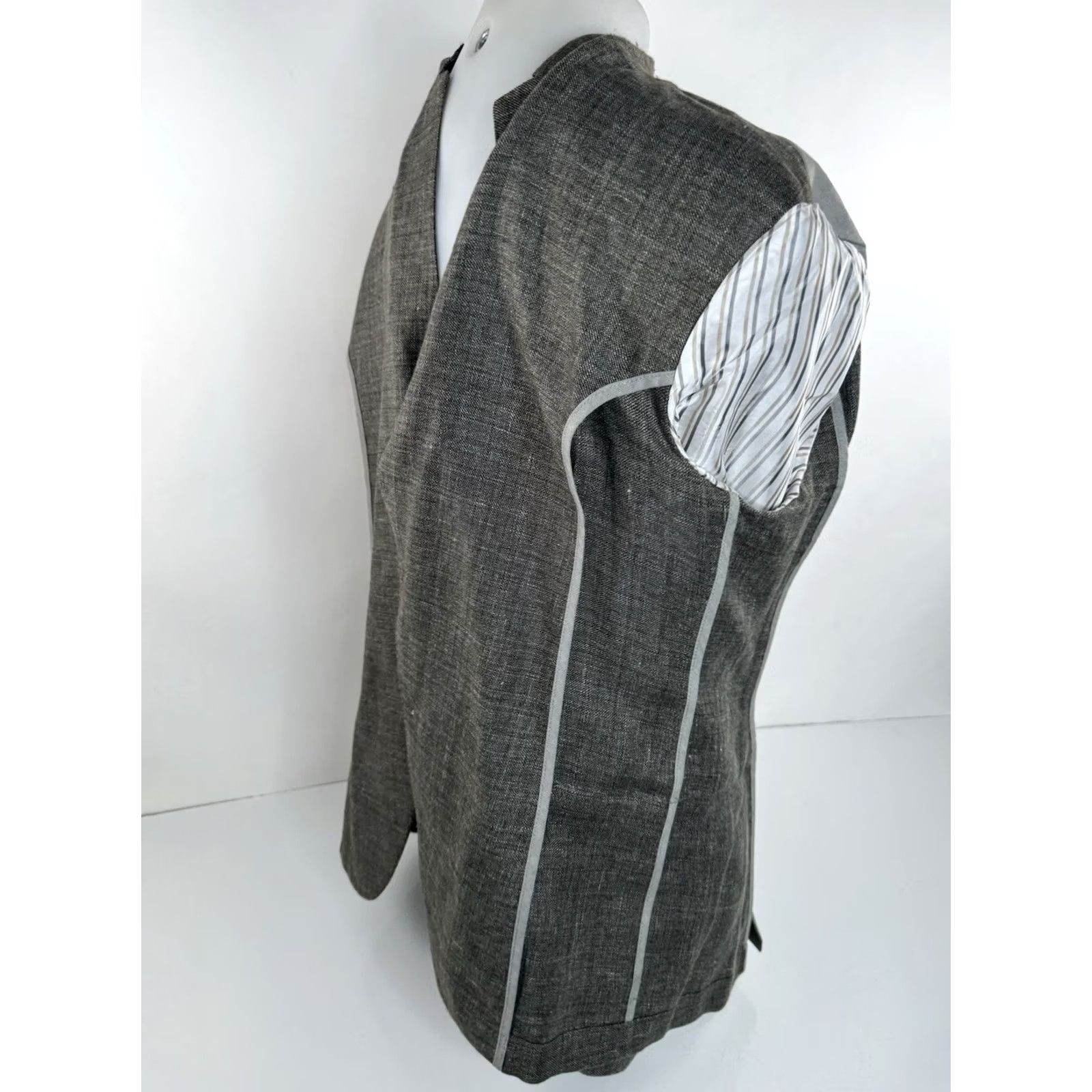 Hugo Boss HUGO BOSS Blazer Mens 42 Wool Linen EXCELLENT Brownish Gray Jacket Size 42R - 5 Thumbnail