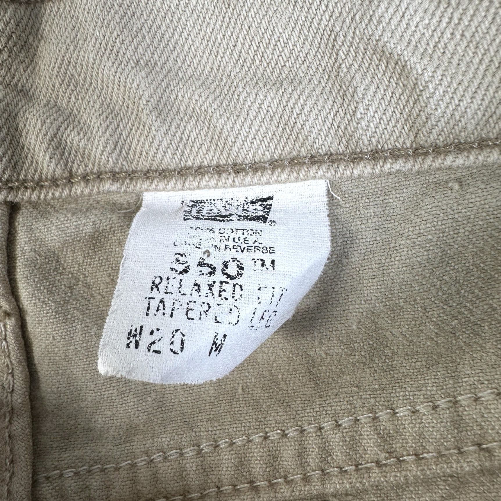 Levi's VINTAGE Levi's 550 Jeans Beige Khaki Mens 40 Relaxed Fit Tapered 5-Pocket Denim 28in Zip Fly Boys? Size US 40 / EU 56 - 2 Thumbnail