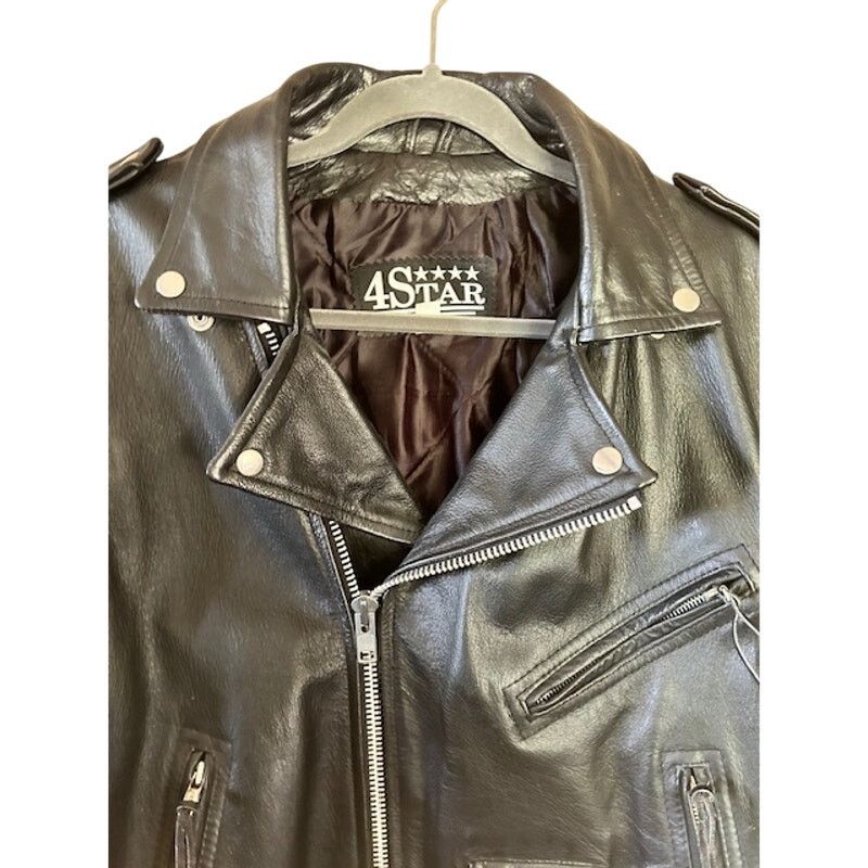 Other 4Star Men’s Leather Motorcycle Jacket 44 Black Size US S / EU 44-46 / 1 - 4 Thumbnail