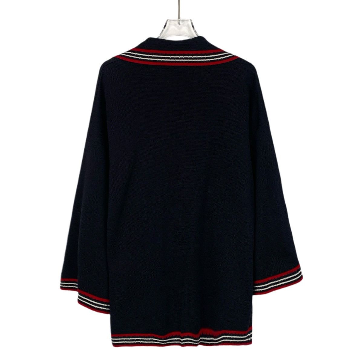 Gucci Gucci Black Striped Gold Button Silk Knitted Coat K26WX Size XS / US 0-2 / IT 36-38 - 2 Thumbnail