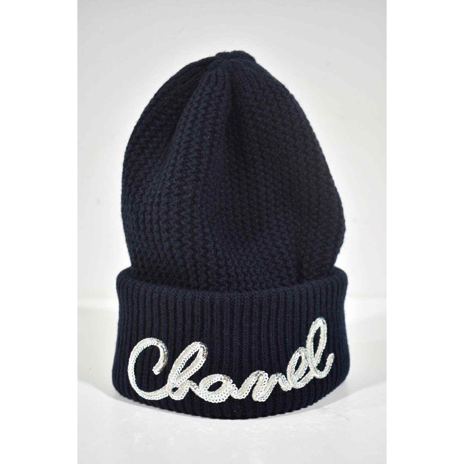 Chanel Chanel 22A Cashmere Sequin Beanie Winter Hat Cap Cloche Size ONE SIZE - 2 Thumbnail