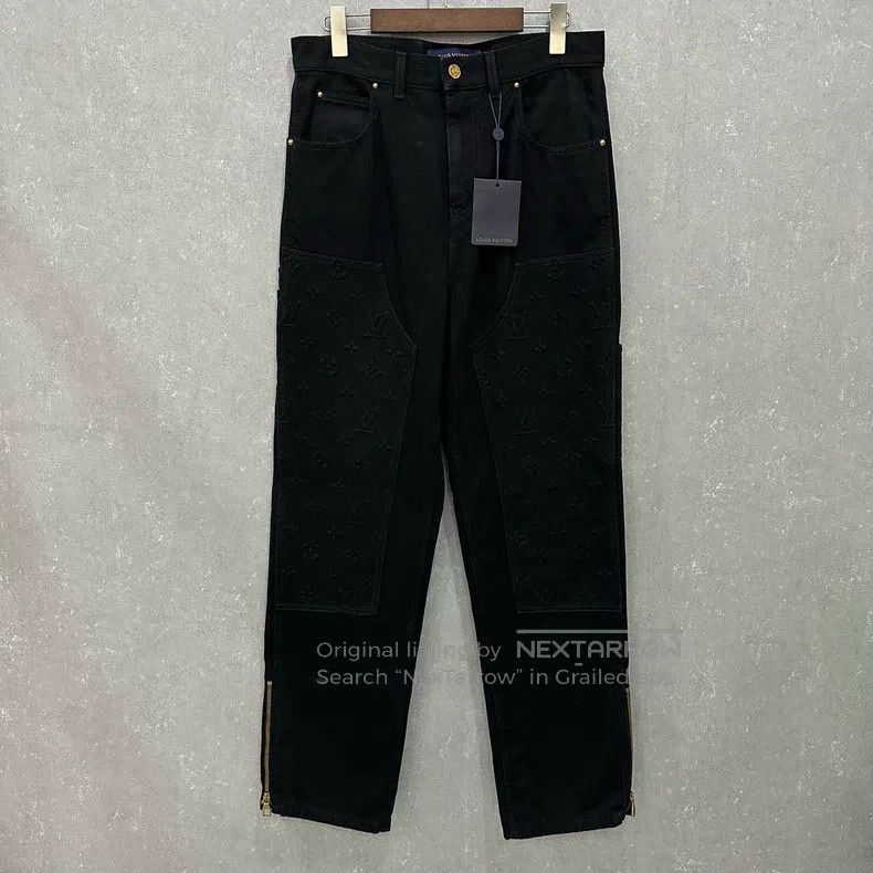 Louis Vuitton Louis Vuitton Embossed Denim Logging Pants Size US 30 / EU 46 - 1 Thumbnail