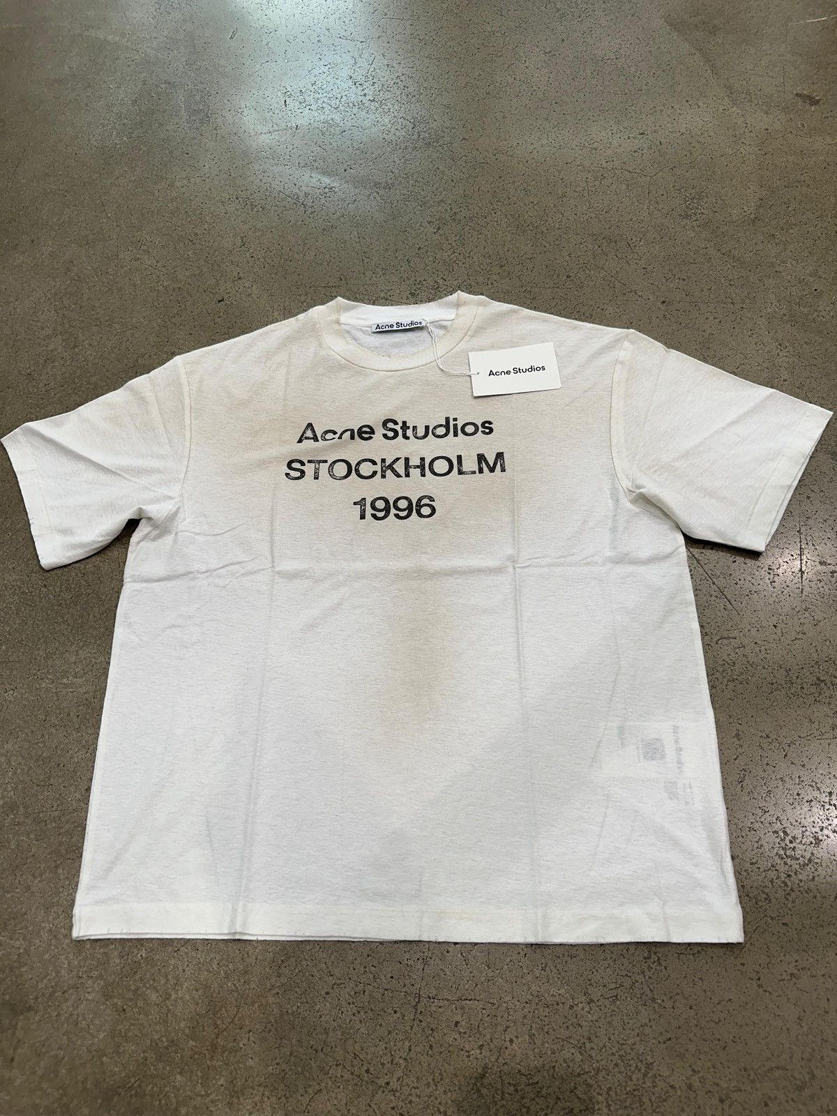 Acne Studios ACNE STUDIOS - Logo T-shirt Relaxed Fit Dusty White Size US XL / EU 56 / 4 - 1 Thumbnail