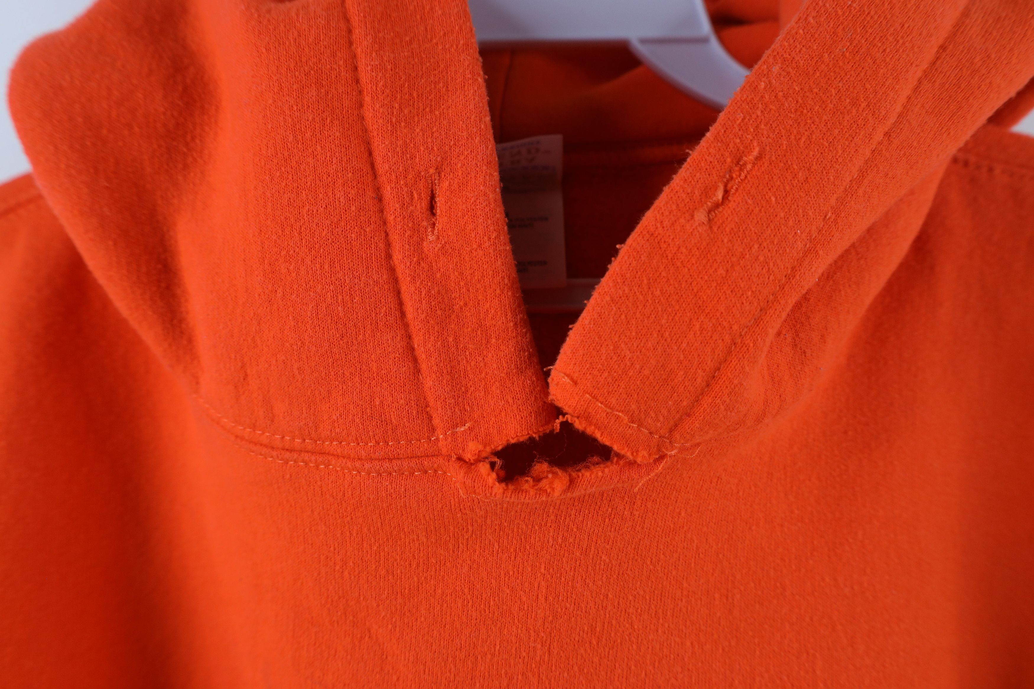 Vintage Vintage 90s Streetwear Blank Heavyweight Hoodie Orange Size US L / EU 52-54 / 3 - 10 Thumbnail