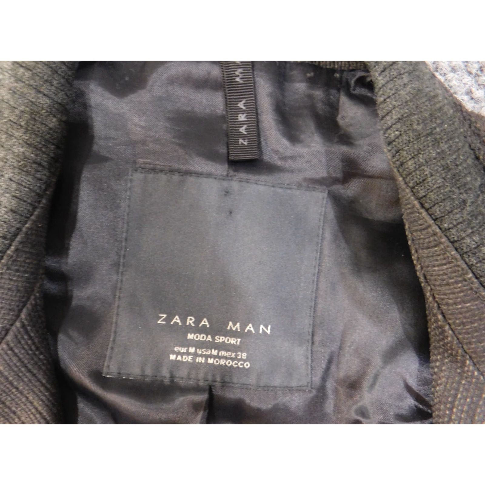 Zara Zara Jacket Mens Medium Gray Trench Coat Wool Wool Geometric Knit Zipper Pockets Button Zip Business Fall Winter Mens Regular Size US M / EU 48-50 / 2 - 4 Thumbnail