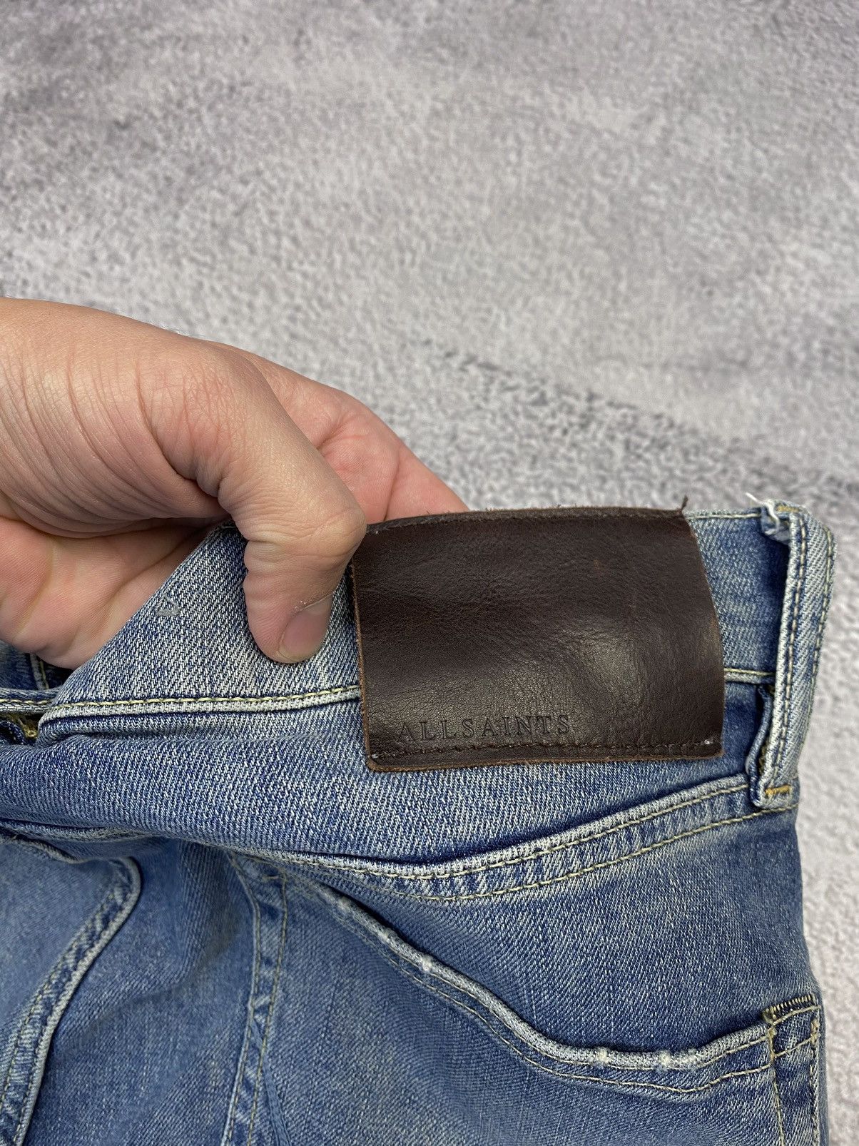 Allsaints AllSaints Dak Cigarette Blue Distressed Jeans Size US 30 / EU 46 - 12 Thumbnail