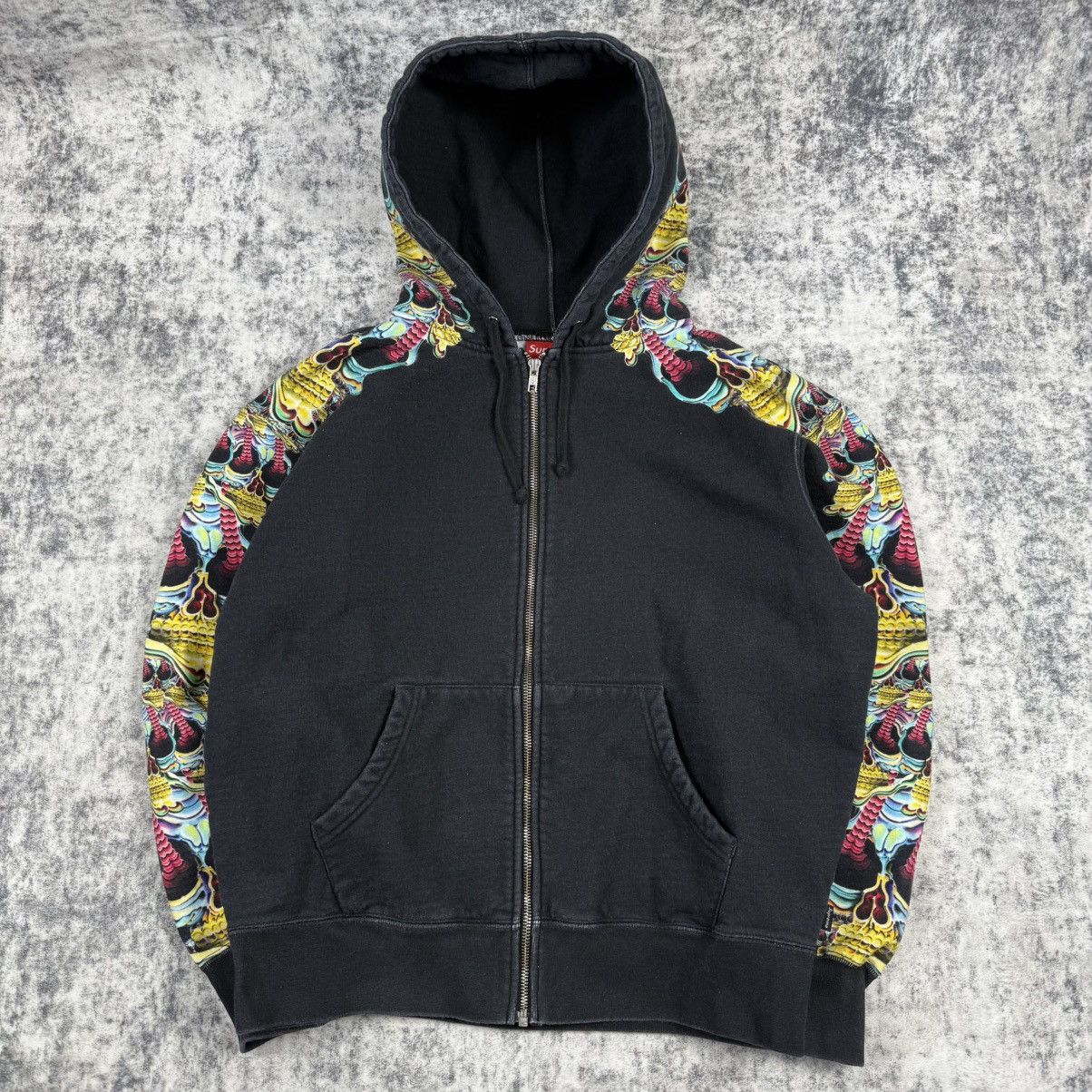 Supreme Supreme Skulls Big Logo ‘Black’ Zip Hoodie Size US S / EU 44-46 / 1 - 1 Thumbnail