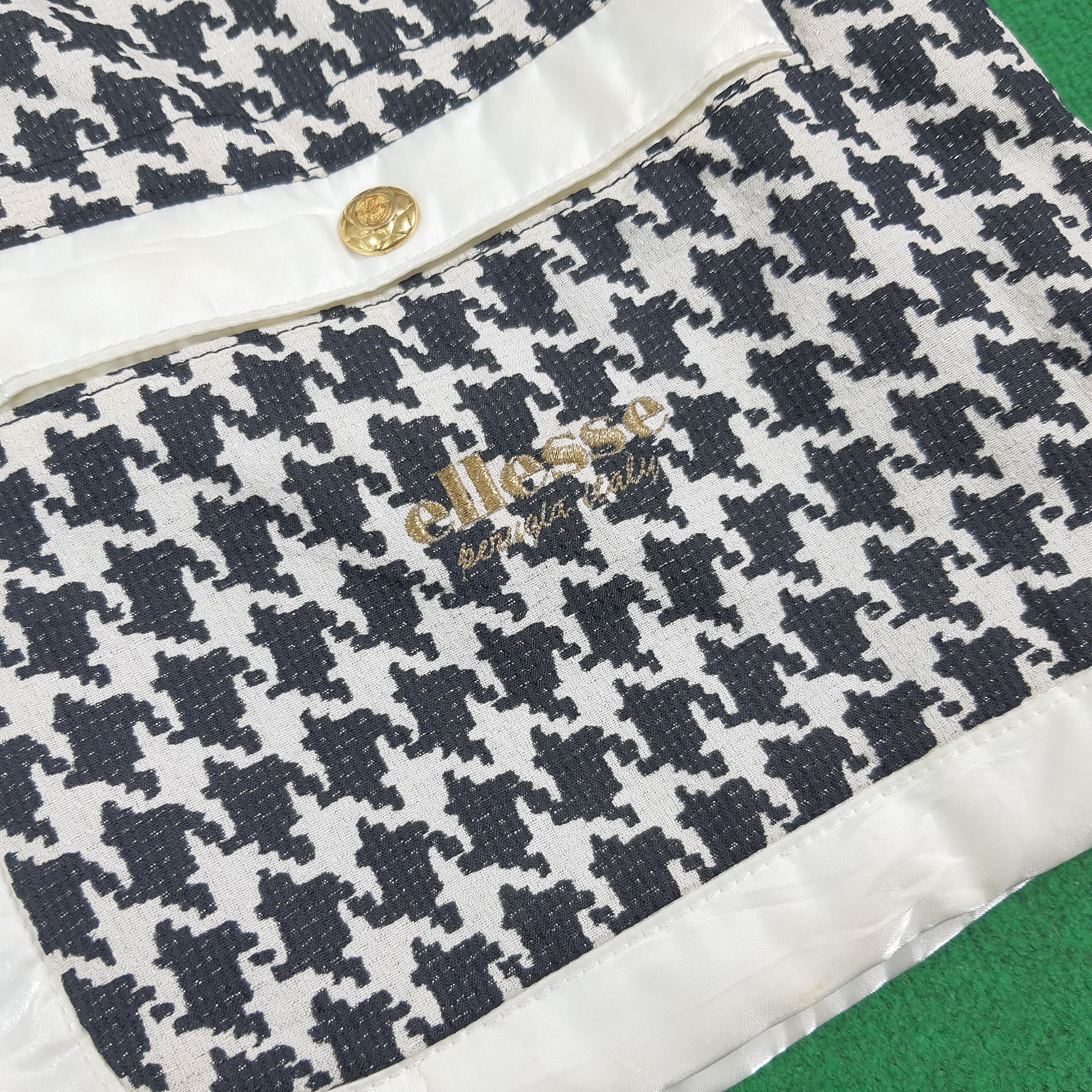 Ellesse Vintage Ellesse Reversible Fleece Vest Houndstooth C283N15 Size L / US 10 / IT 46 - 3 Thumbnail