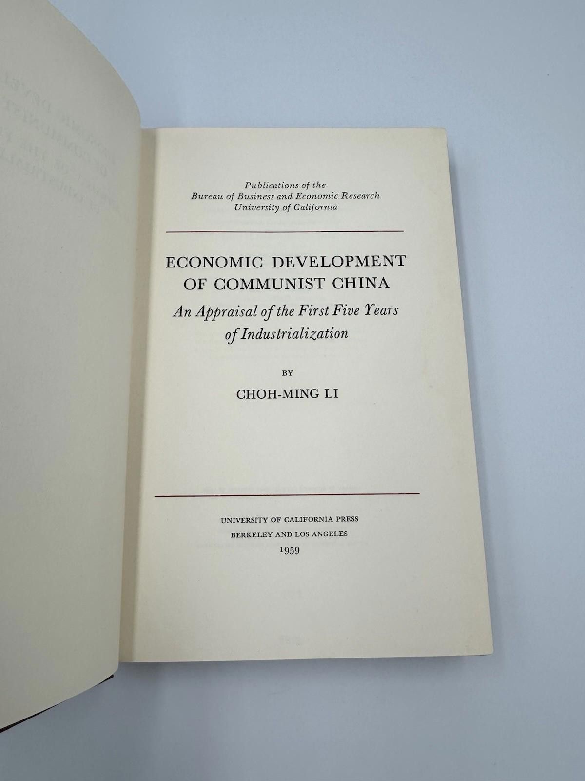 Other Choh-Ming Li Economic Development of Communist China An Appr Size ONE SIZE - 1 Thumbnail
