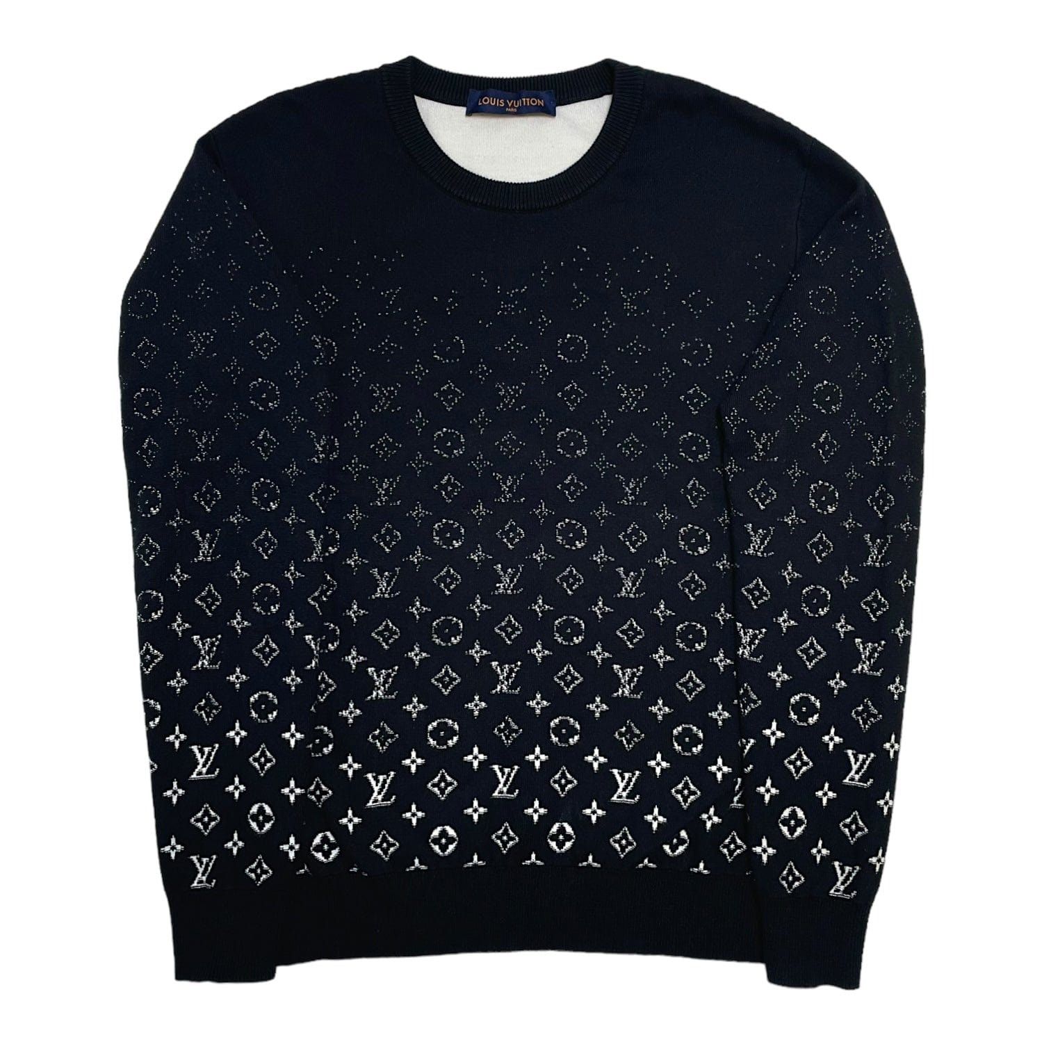 image of Louis Vuitton Lvse Monogram Degrade Crewneck Sweater Black, Men's (Size Small)