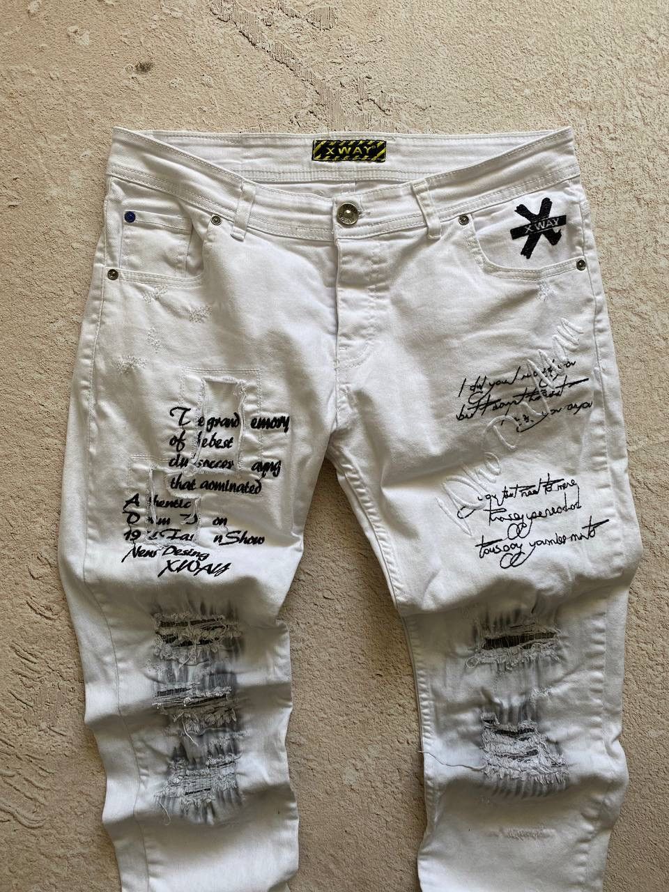Japanese Brand Dirty pants Faded Crash denim thrashed y2k distressed jeans Size US 30 / EU 46 - 2 Thumbnail