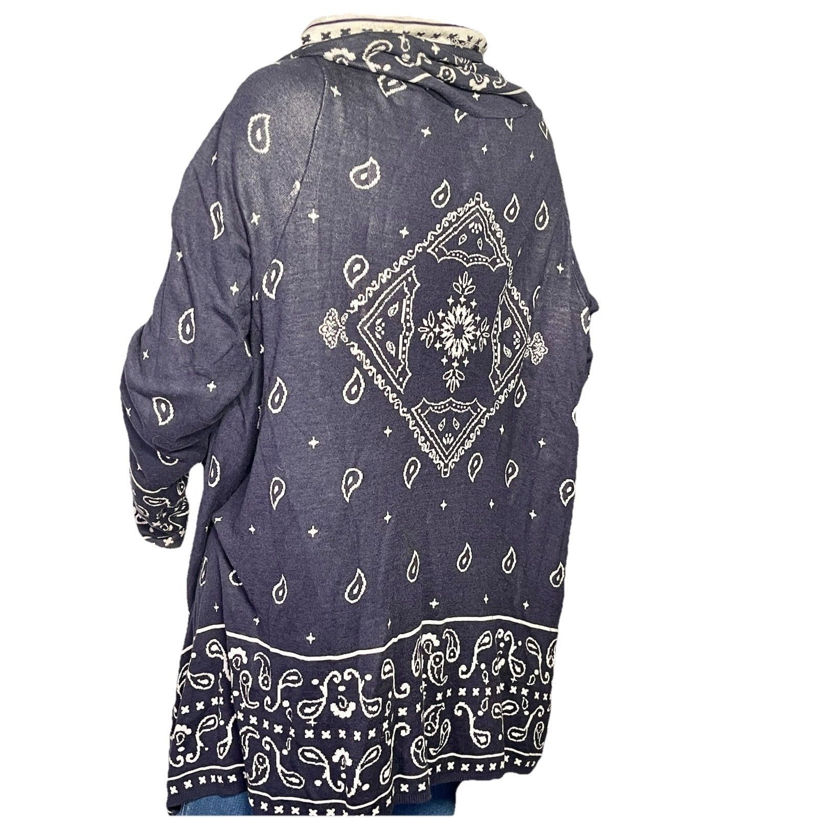 H&M H&M Reversible Open Navy and White Cardigan Size M / US 6-8 / IT 42-44 - 4 Thumbnail
